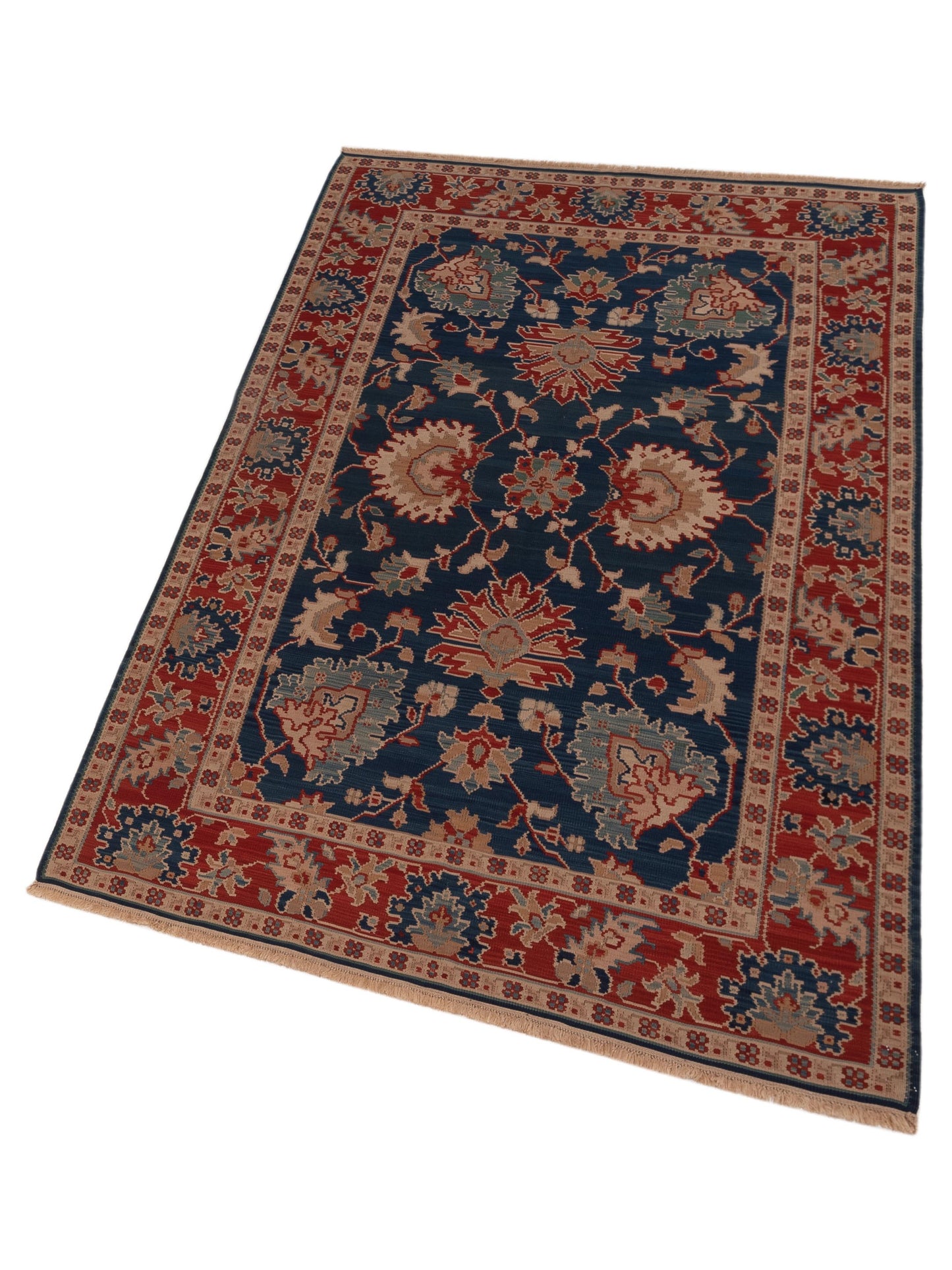 Transilvanian Kilim 70025 Navy Red 6.6x10 Hand Woven Rug