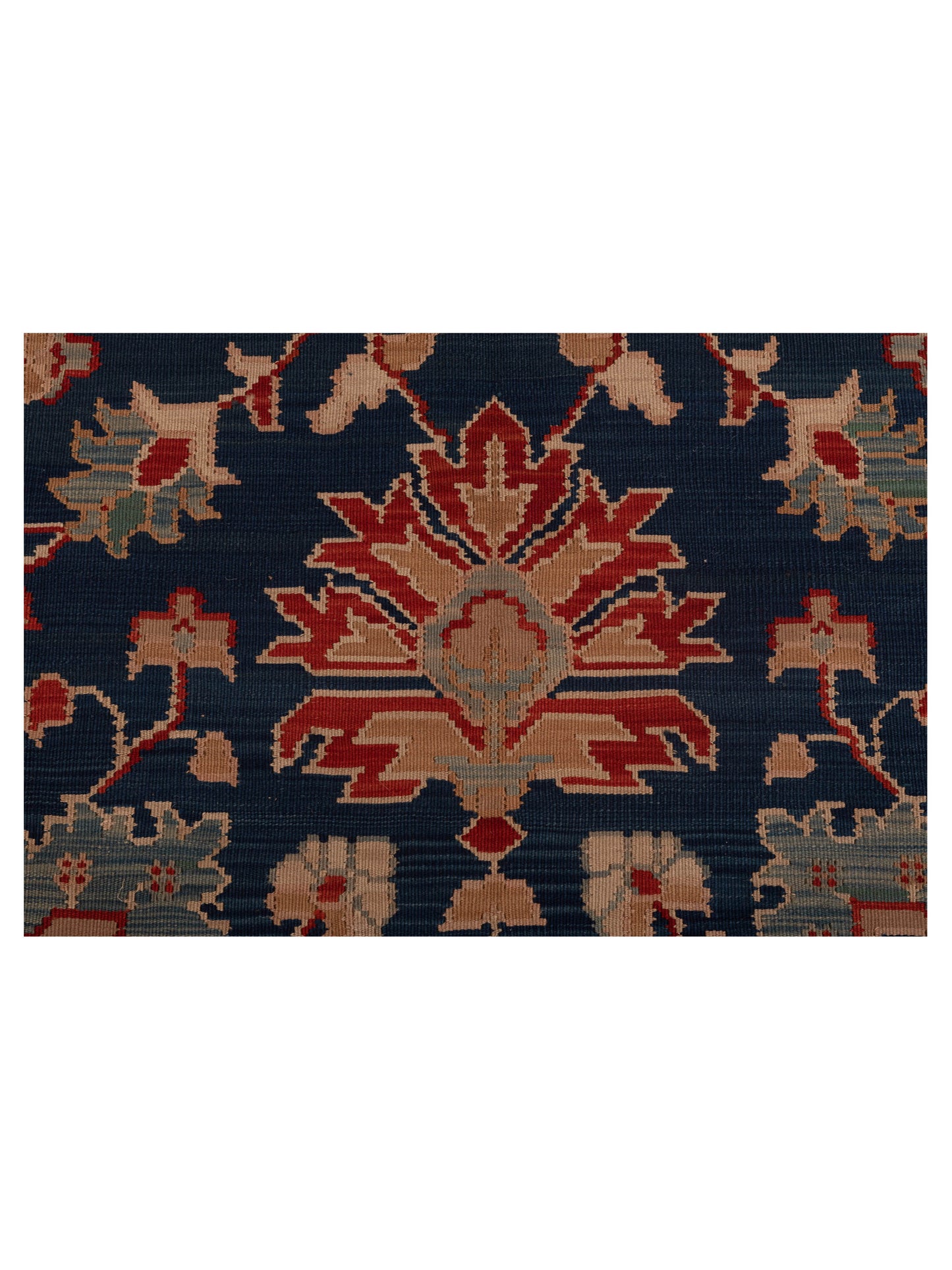Transilvanian Kilim 70025 Navy Red 6.6x10 Hand Woven Rug