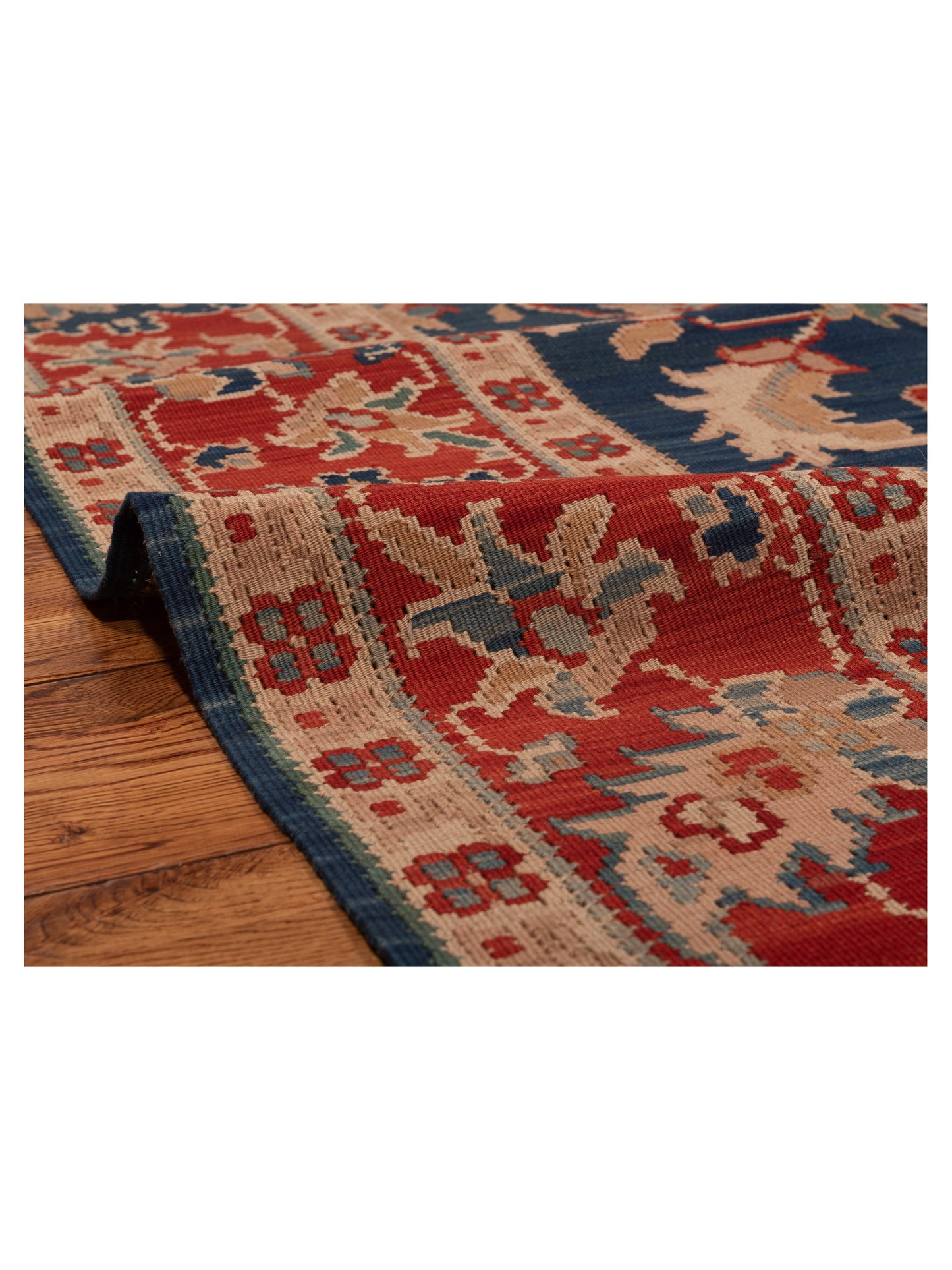 Transilvanian Kilim 70025 Navy Red 6.6x10 Hand Woven Rug