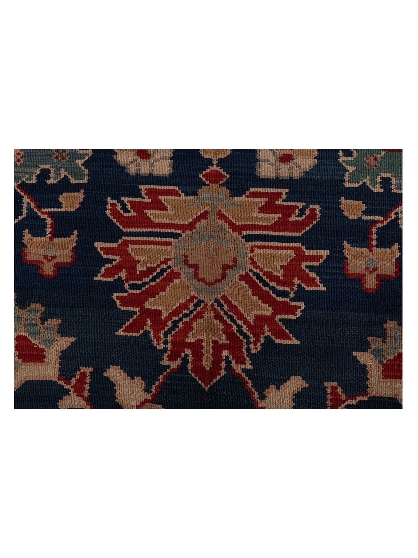 Transilvanian Kilim 70025 Navy Red 6.6x10 Hand Woven Rug