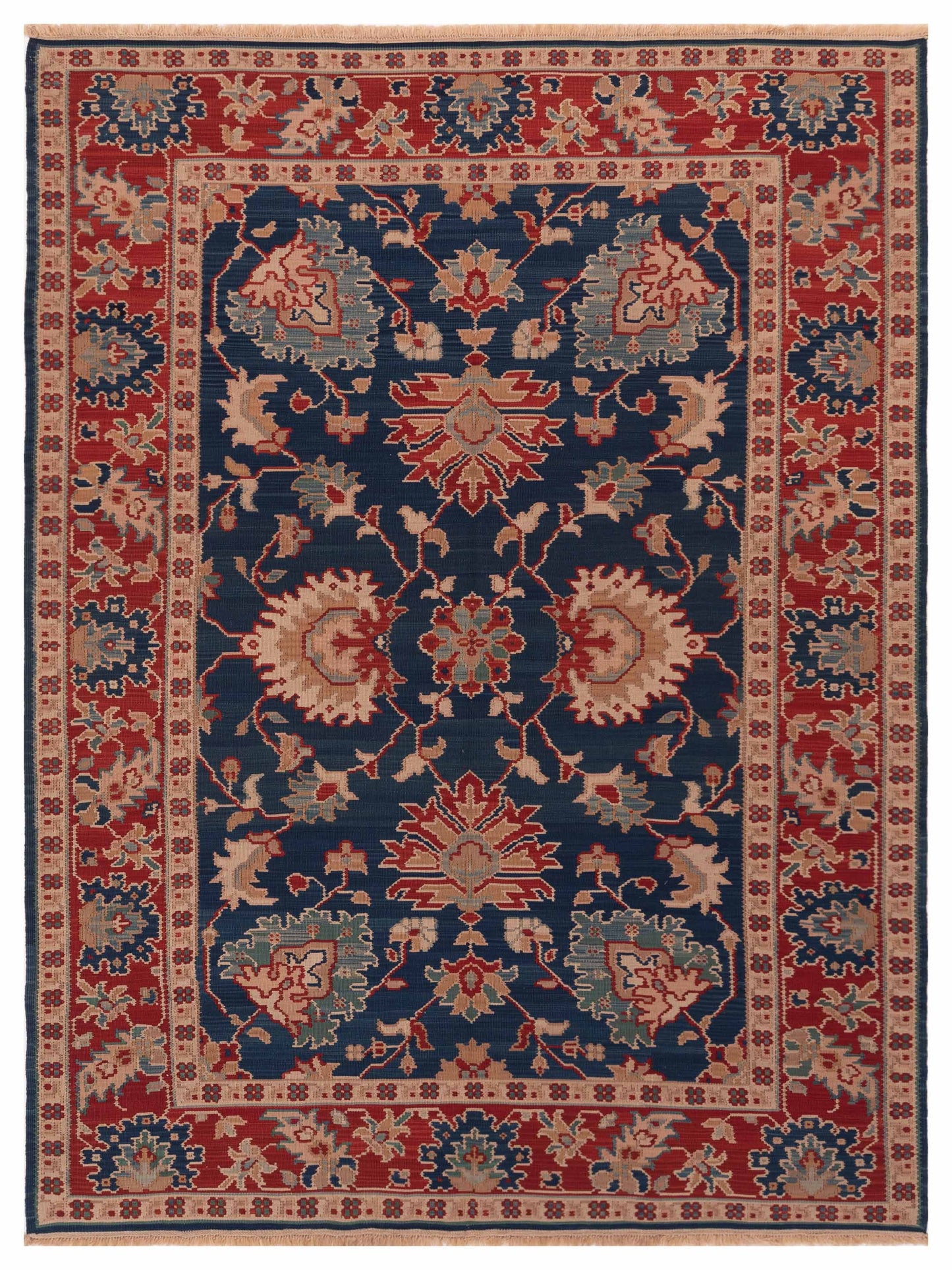 Pasha Transilvanian Kilim Navy Red Traditional