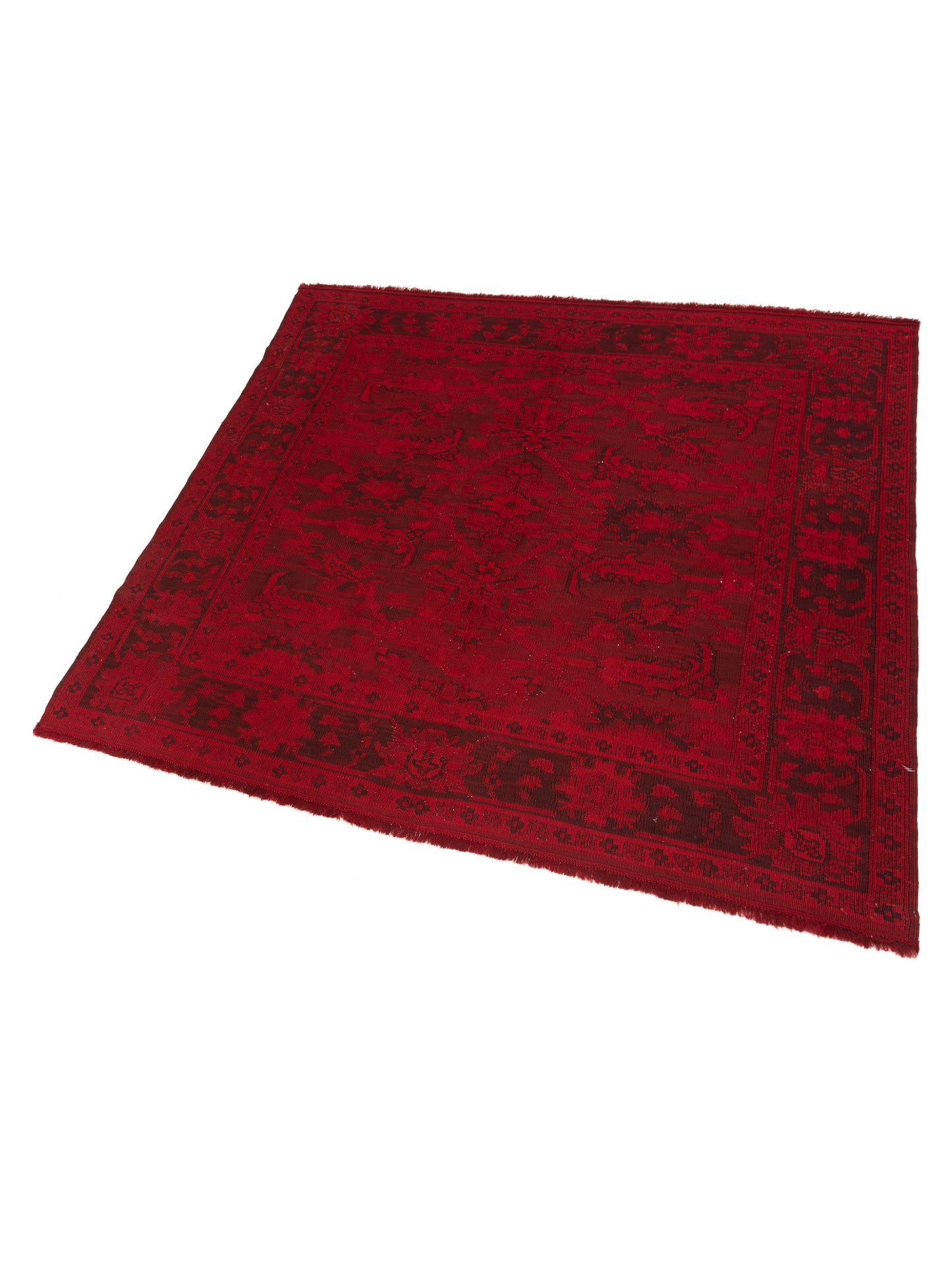 Vintage 70026 Red 6.6x6.11 Hand Knotted Rug