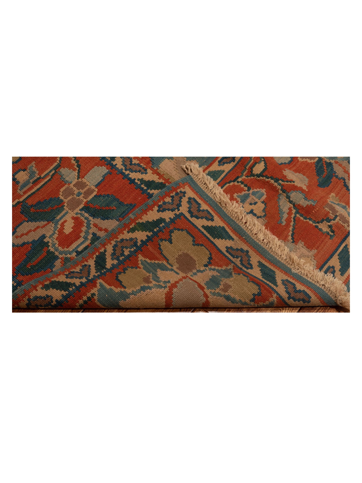 Transilvanian Kilim 70032 Blue Rust 9.3x12.2 Hand Woven Rug