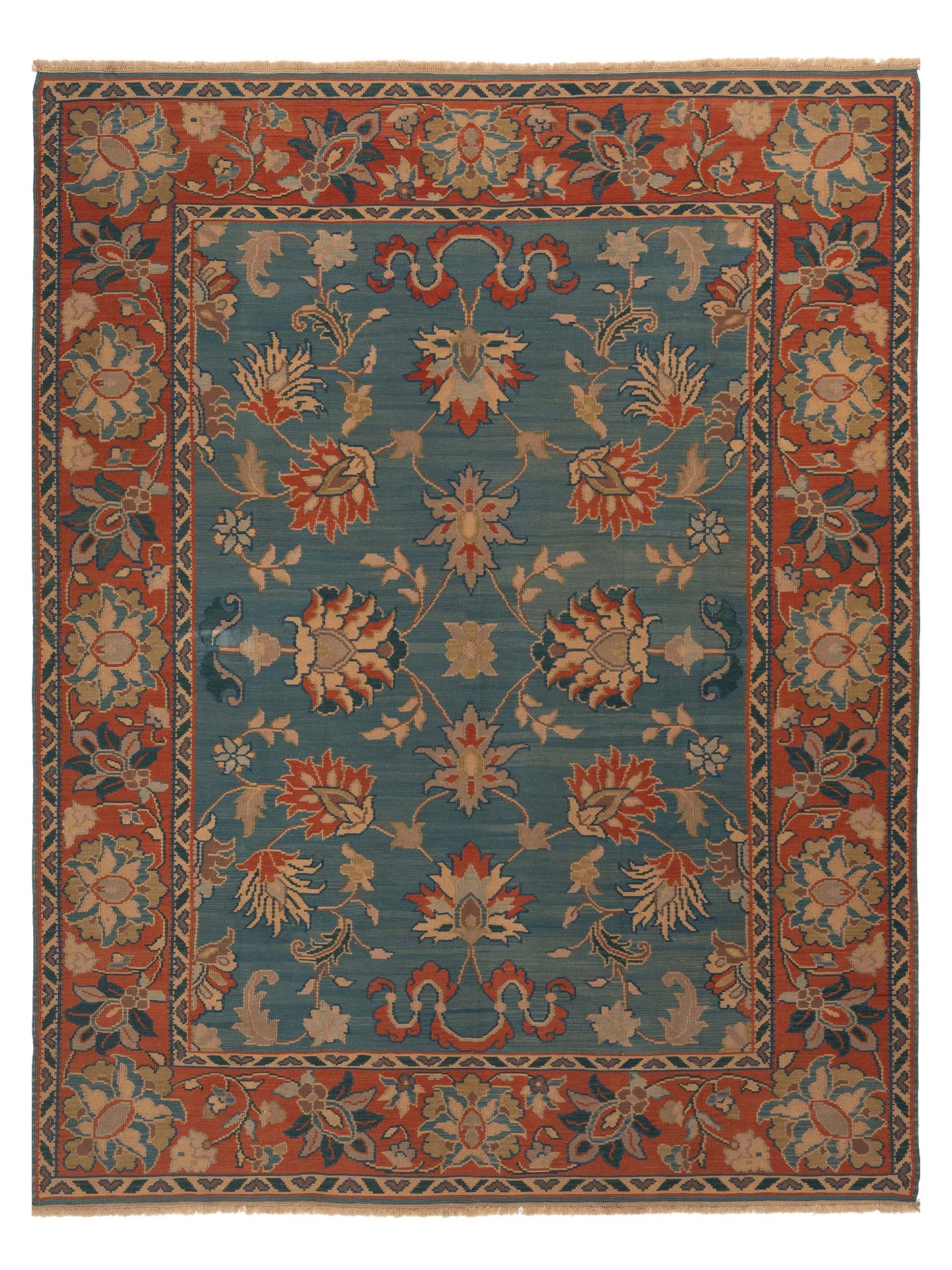 Pasha Transilvanian Kilim Blue Rust Traditional