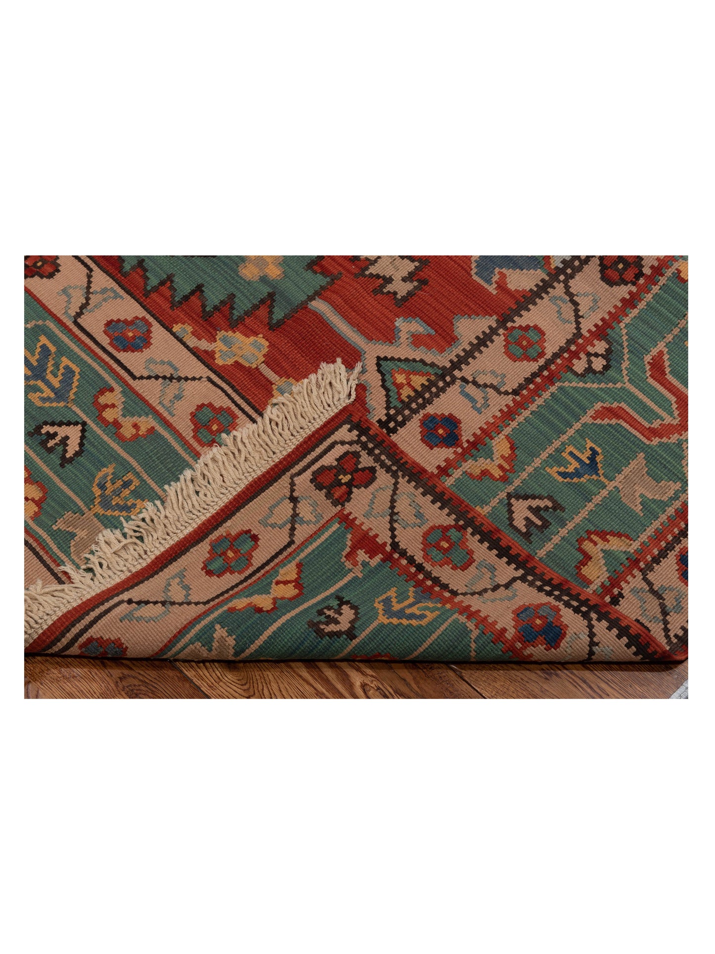 Transilvanian Kilim 70047 Red Green 8.1x10.1 Hand Woven Rug