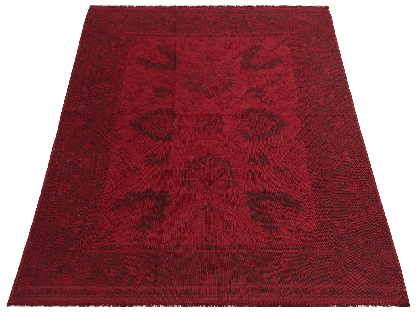 Transilvanian Kilim 70094 Red Red 5.5x7.11 Hand Woven Rug