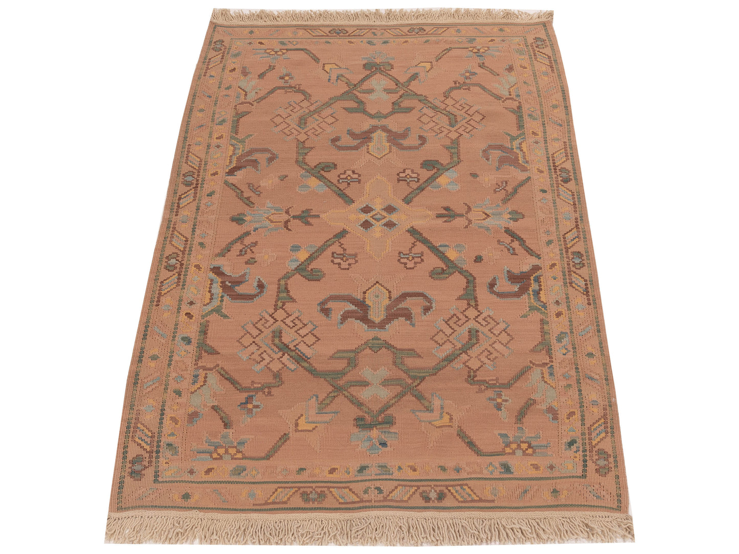 Transilvanian Kilim 70101 Pink 4x6.2 Hand Woven Rug