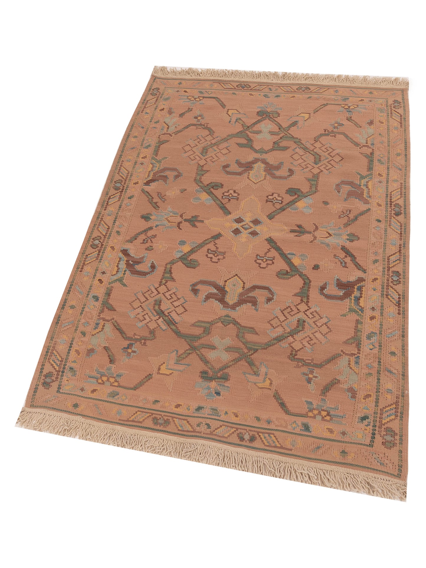 Transilvanian Kilim 70101 Pink 4x6.2 Hand Woven Rug