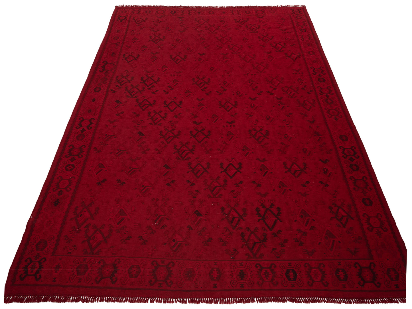 Vintage 70128 Red 8.9x12.1 Hand Knotted Rug