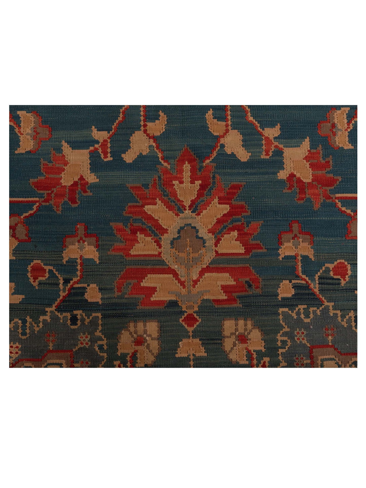 Transilvanian Kilim 70388 Blue Red 6.5x9.11 Hand Woven Rug