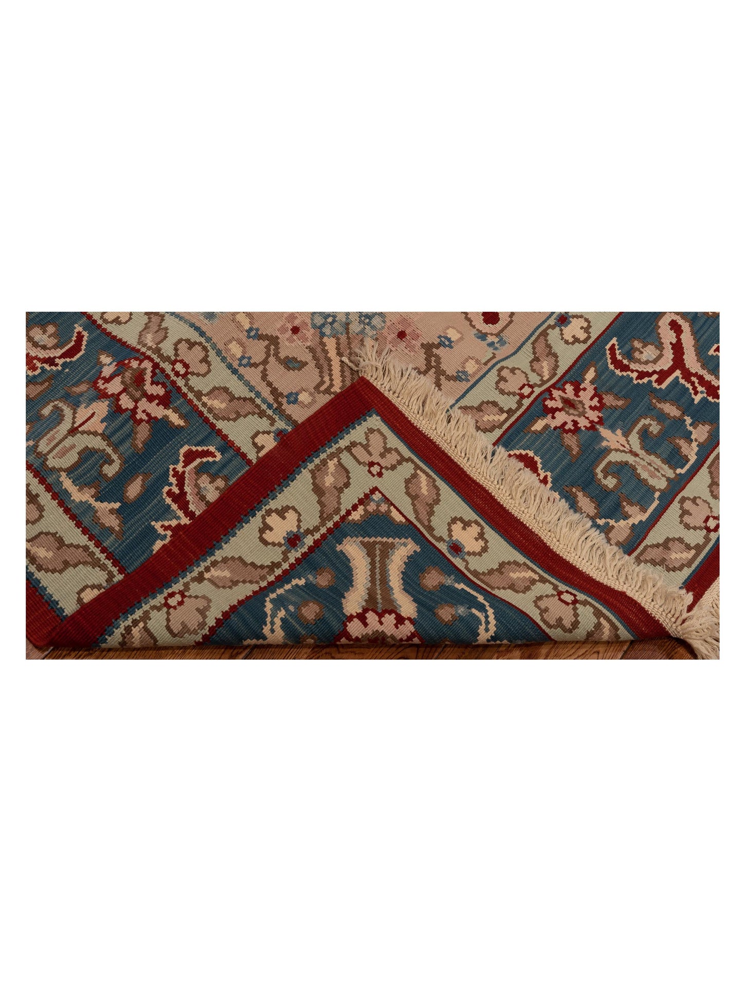 Transilvanian Kilim 70424 Red Blue 8.11x12.1 Hand Woven Rug
