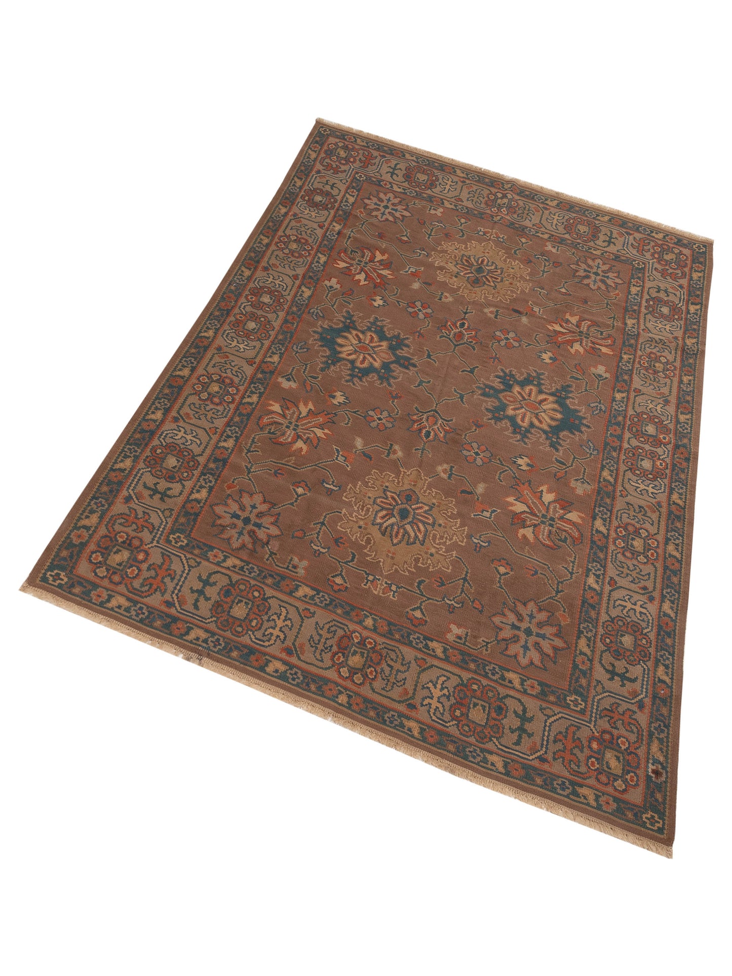 Transilvanian Kilim 70431 Brown Beige 6.8x10 Hand Woven Rug