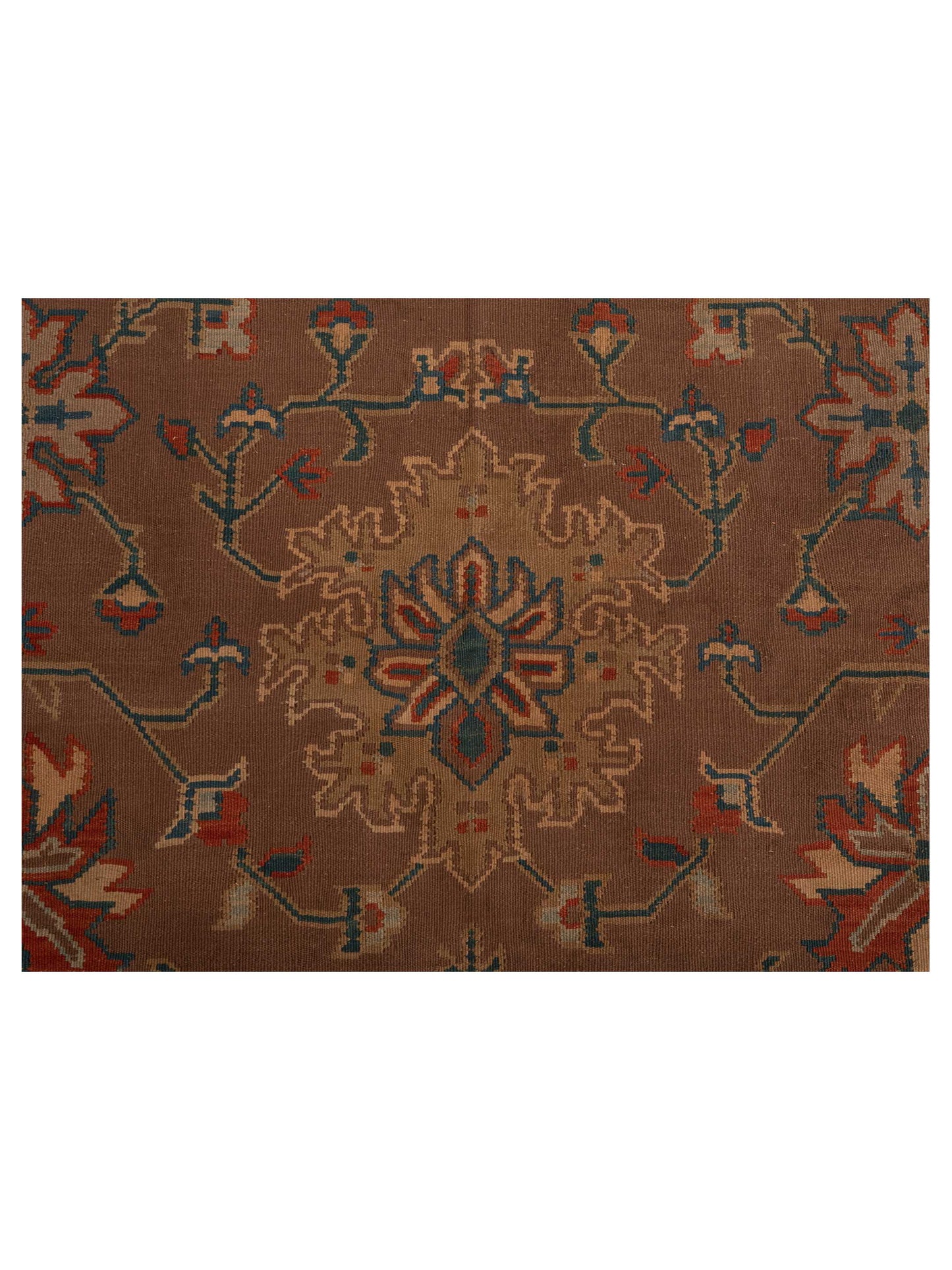 Transilvanian Kilim 70431 Brown Beige 6.8x10 Hand Woven Rug