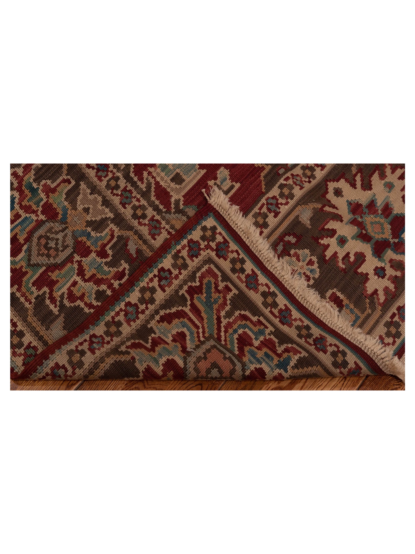 Transilvanian Kilim 70438 Burgundy Brown 8.2x10.3 Hand Woven Rug