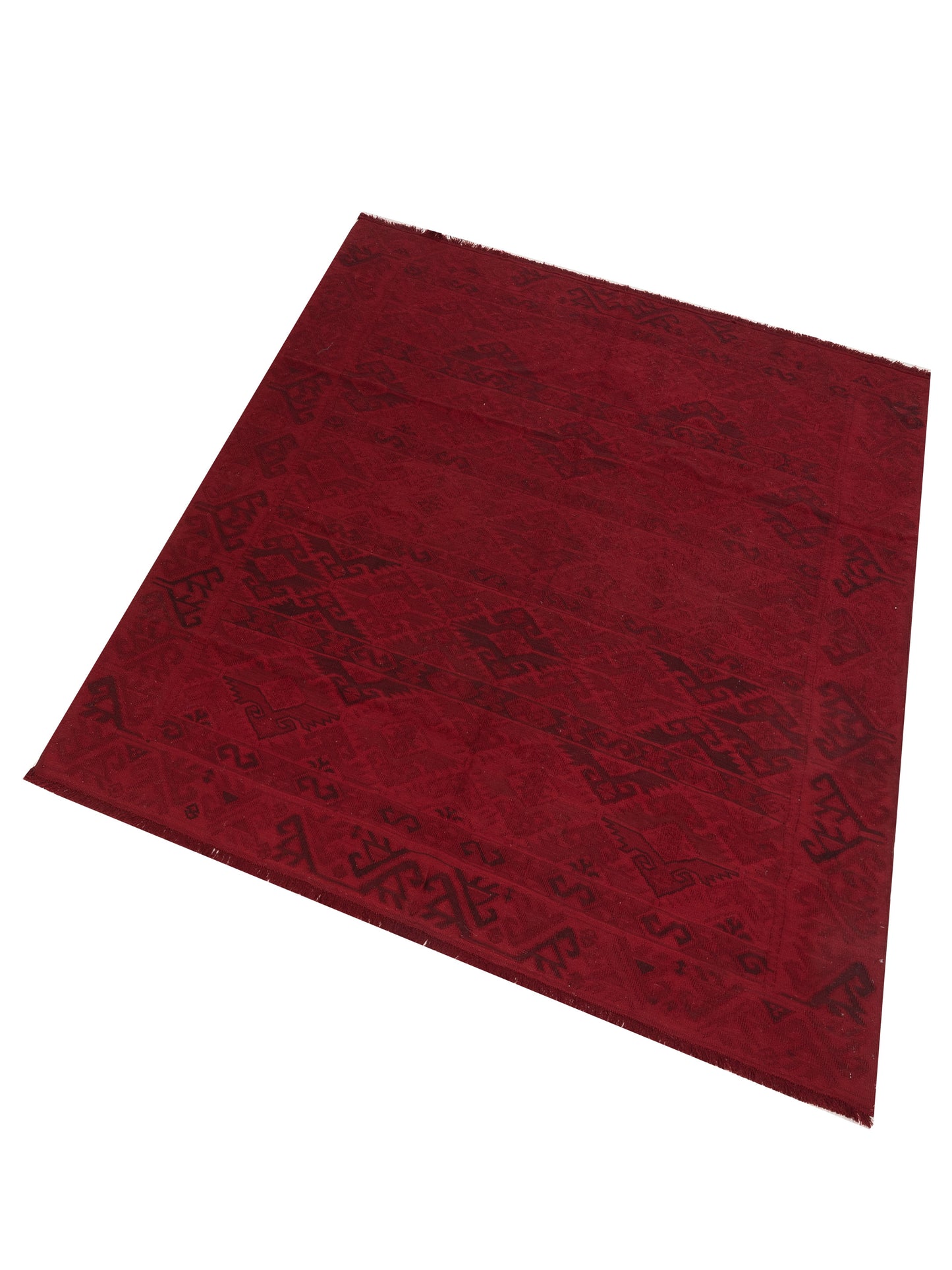 Transilvanian Kilim 70674 Red Red 7.3x9.3 Hand Woven Rug