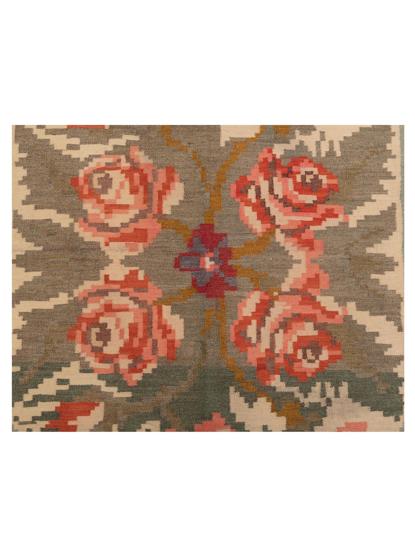 Old Basserabian Kilim 71551 Black 5x7.2 Hand Woven Rug