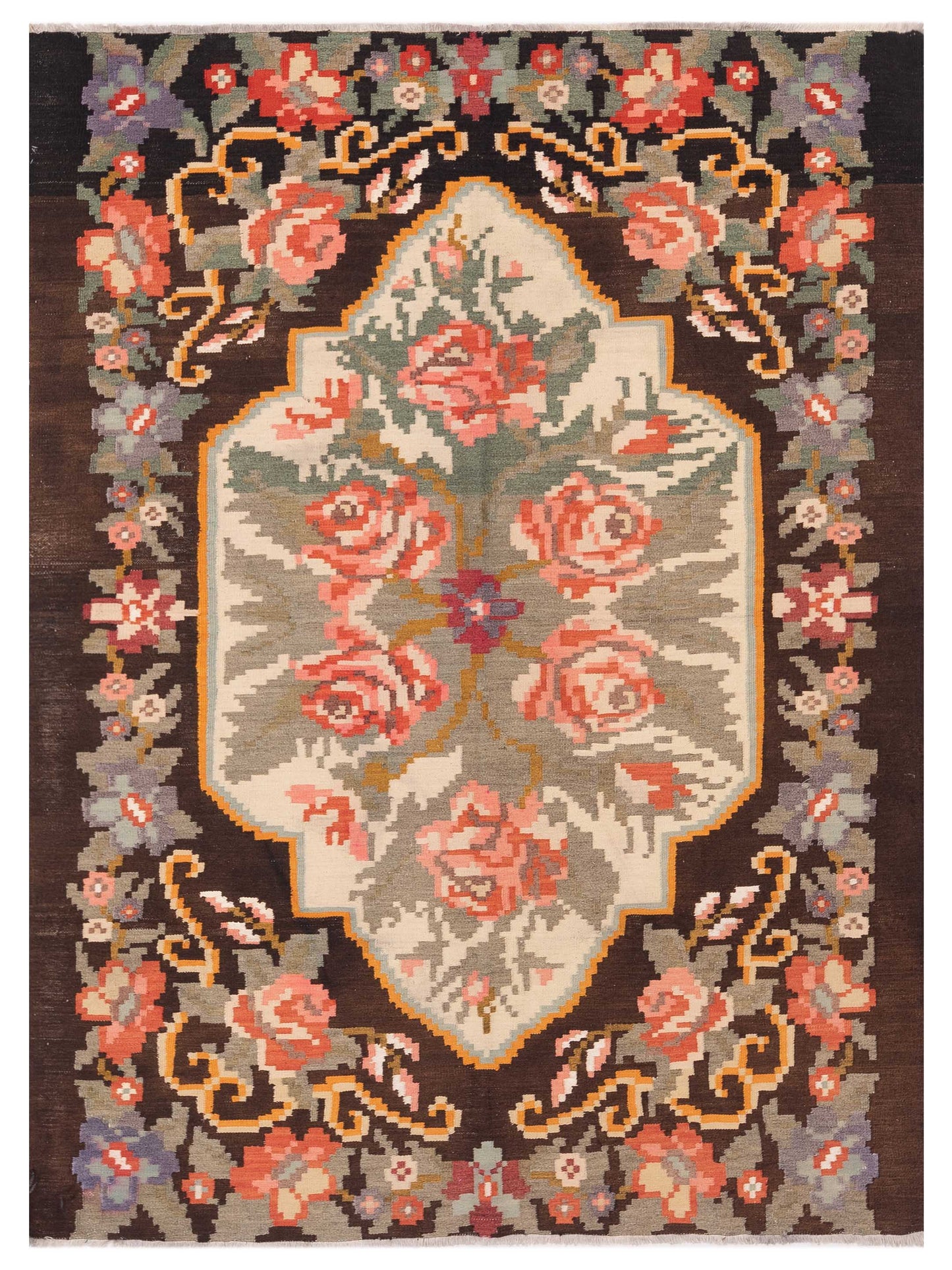 Pasha Old Basserabian Kilim Black Traditional