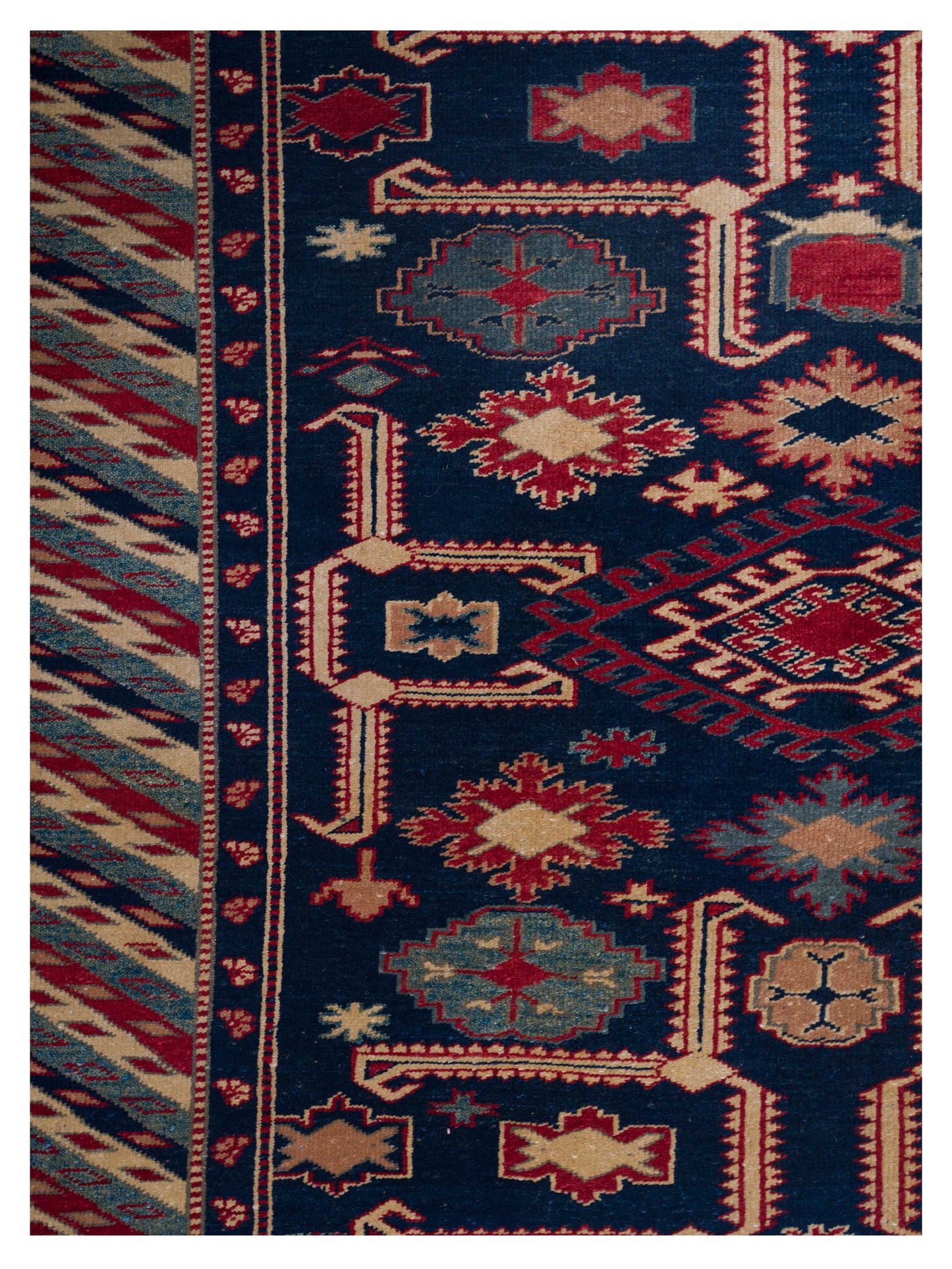 Turkish Shirwan 71664 Navy Blue 4.7x5.5 Hand Knotted Rug