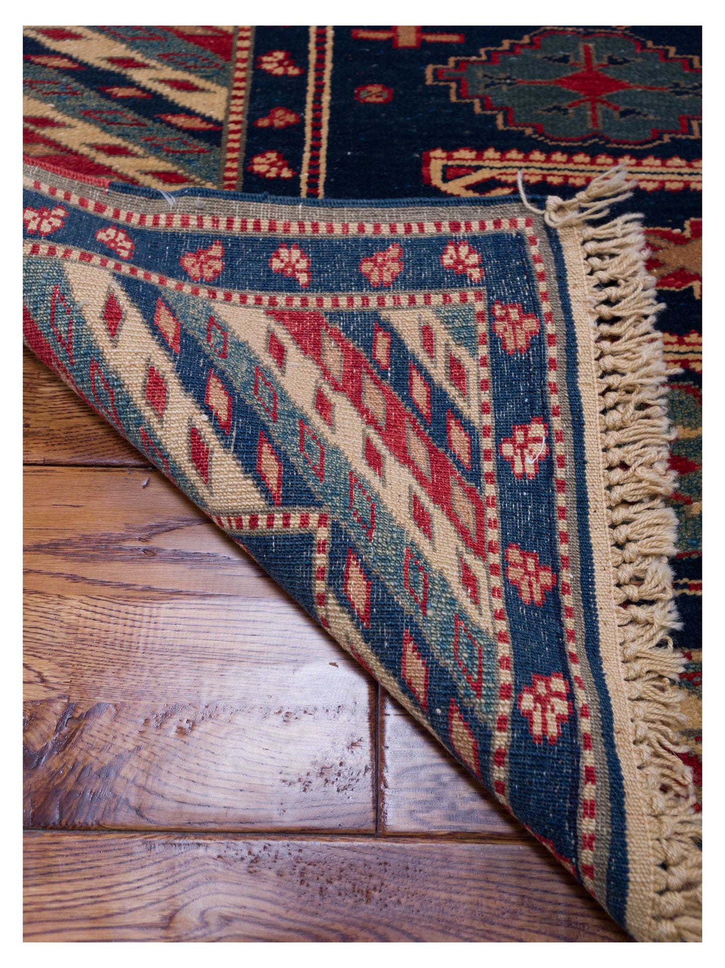 Turkish Shirwan 71664 Navy Blue 4.7x5.5 Hand Knotted Rug