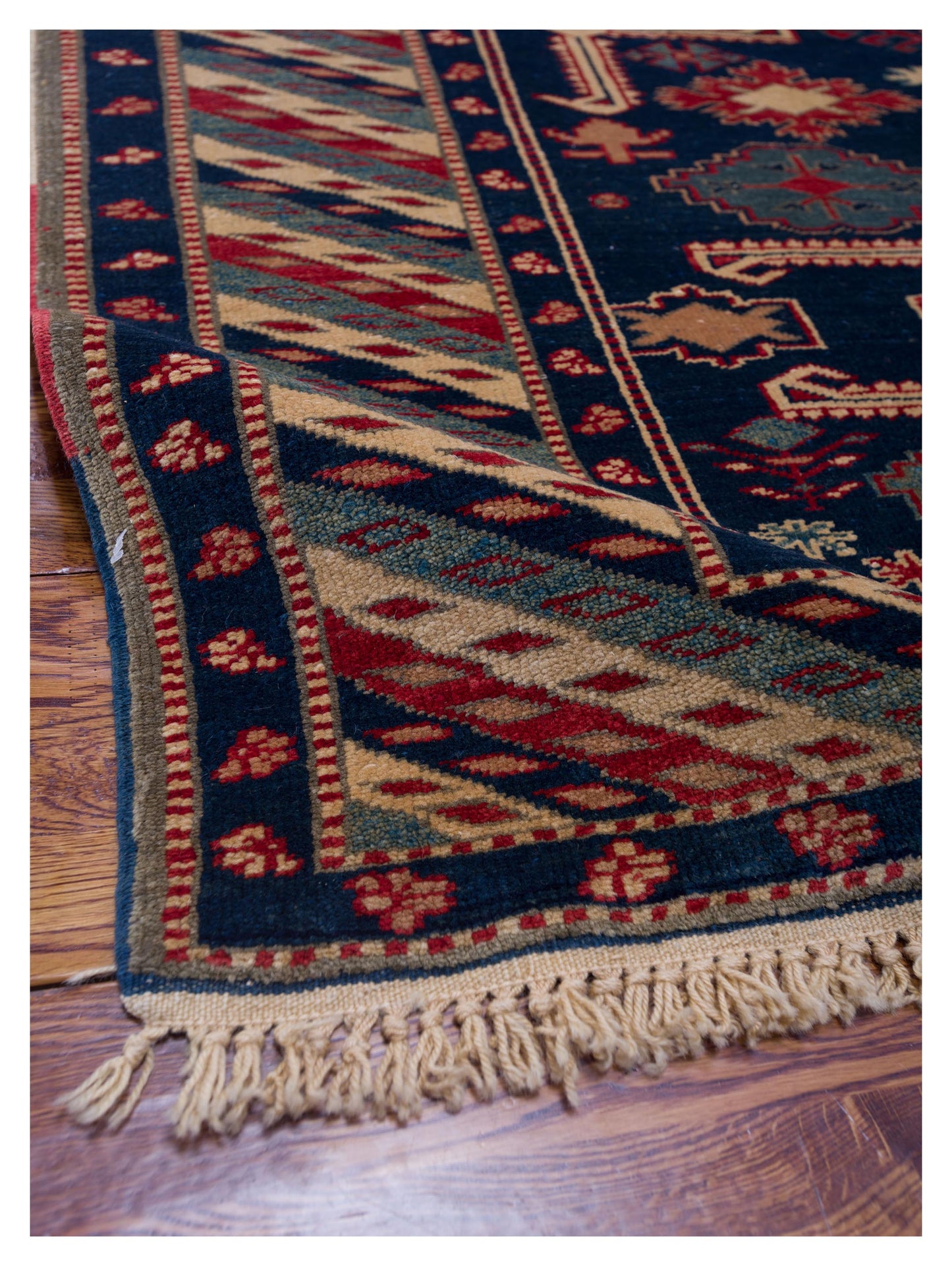 Turkish Shirwan 71664 Navy Blue 4.7x5.5 Hand Knotted Rug