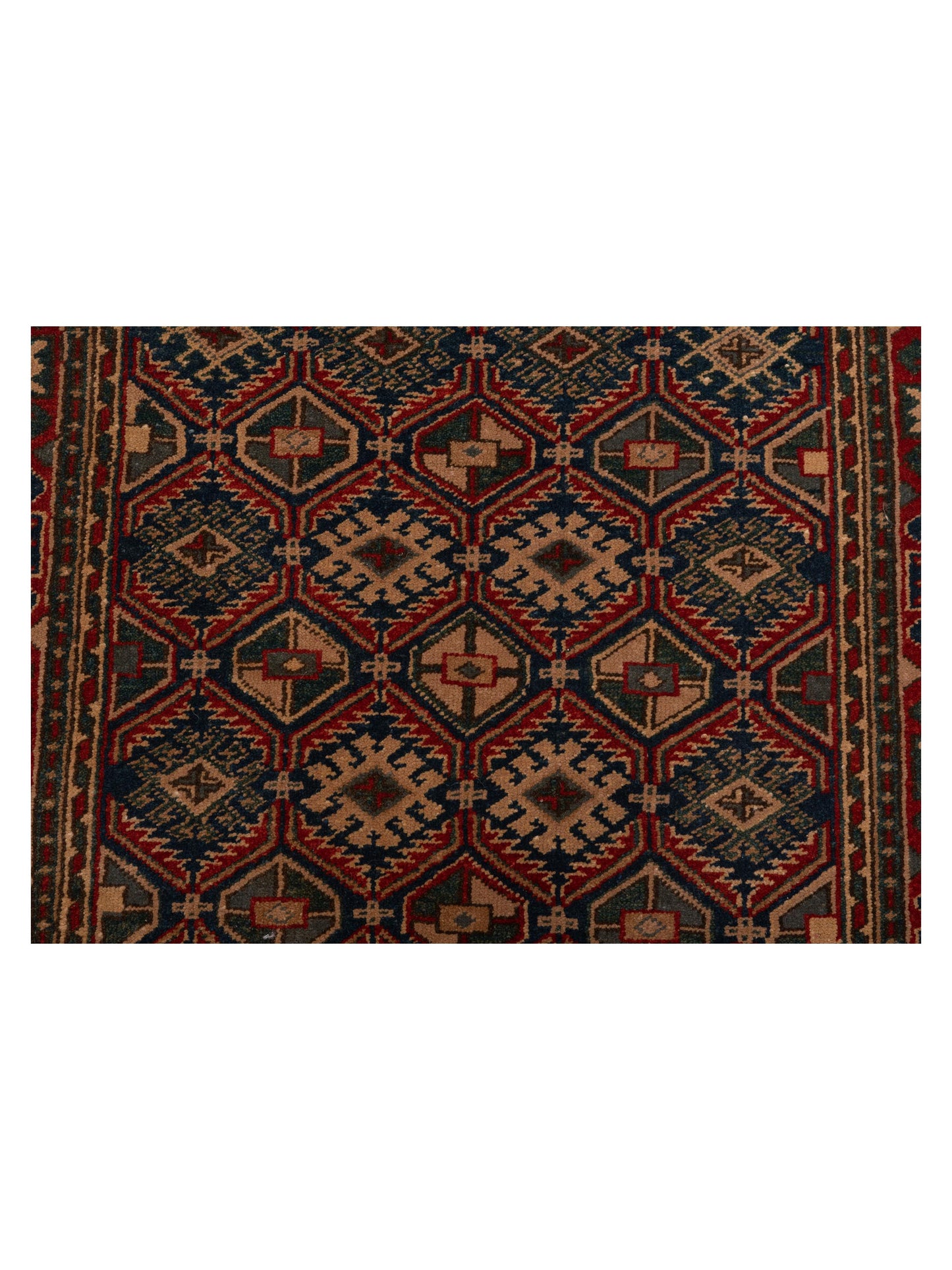 Turkish Shirwan 71682 Blue Red 3.2x4.1 Hand Knotted Rug
