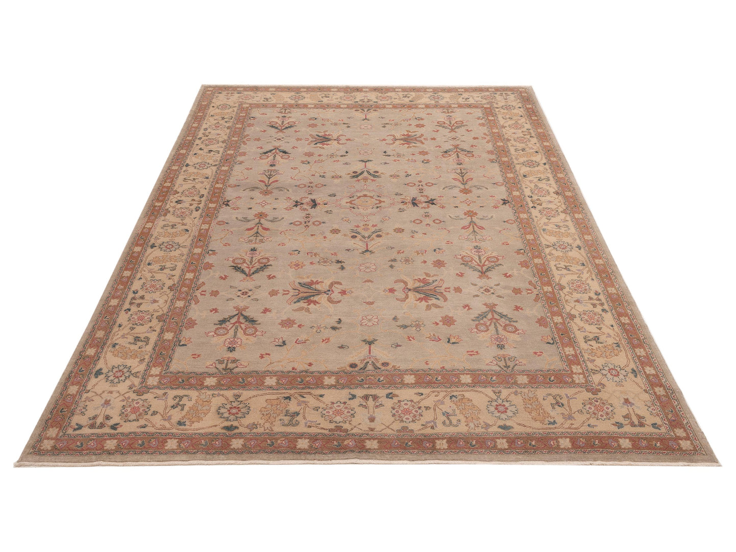 Elvan Sahil Silver Gold 10.3x12.11 Hand Knotted Rug