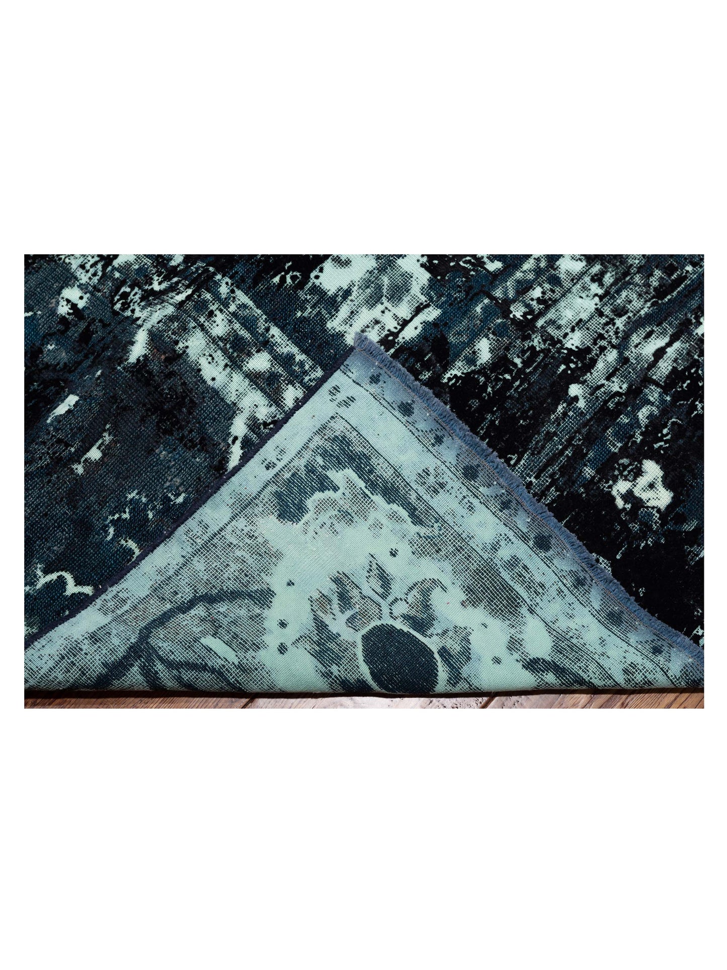 Vintage 72046 Teal Blue 12x17.1 Hand Knotted Rug