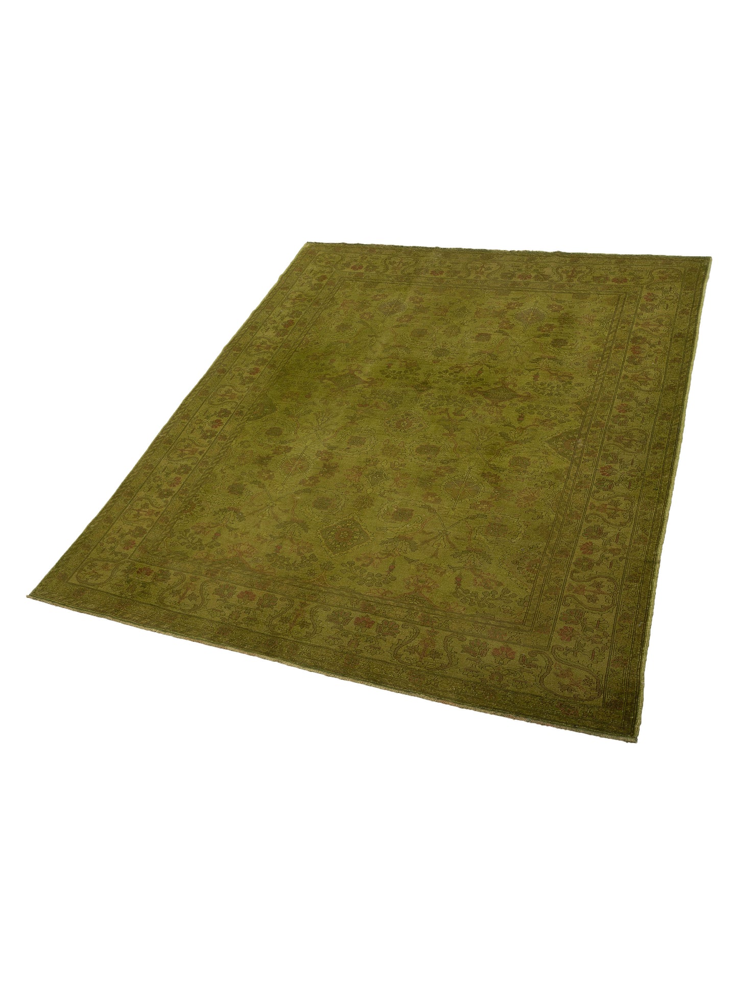 Vintage 72206 Green 8.9x10.6 Hand Knotted Rug