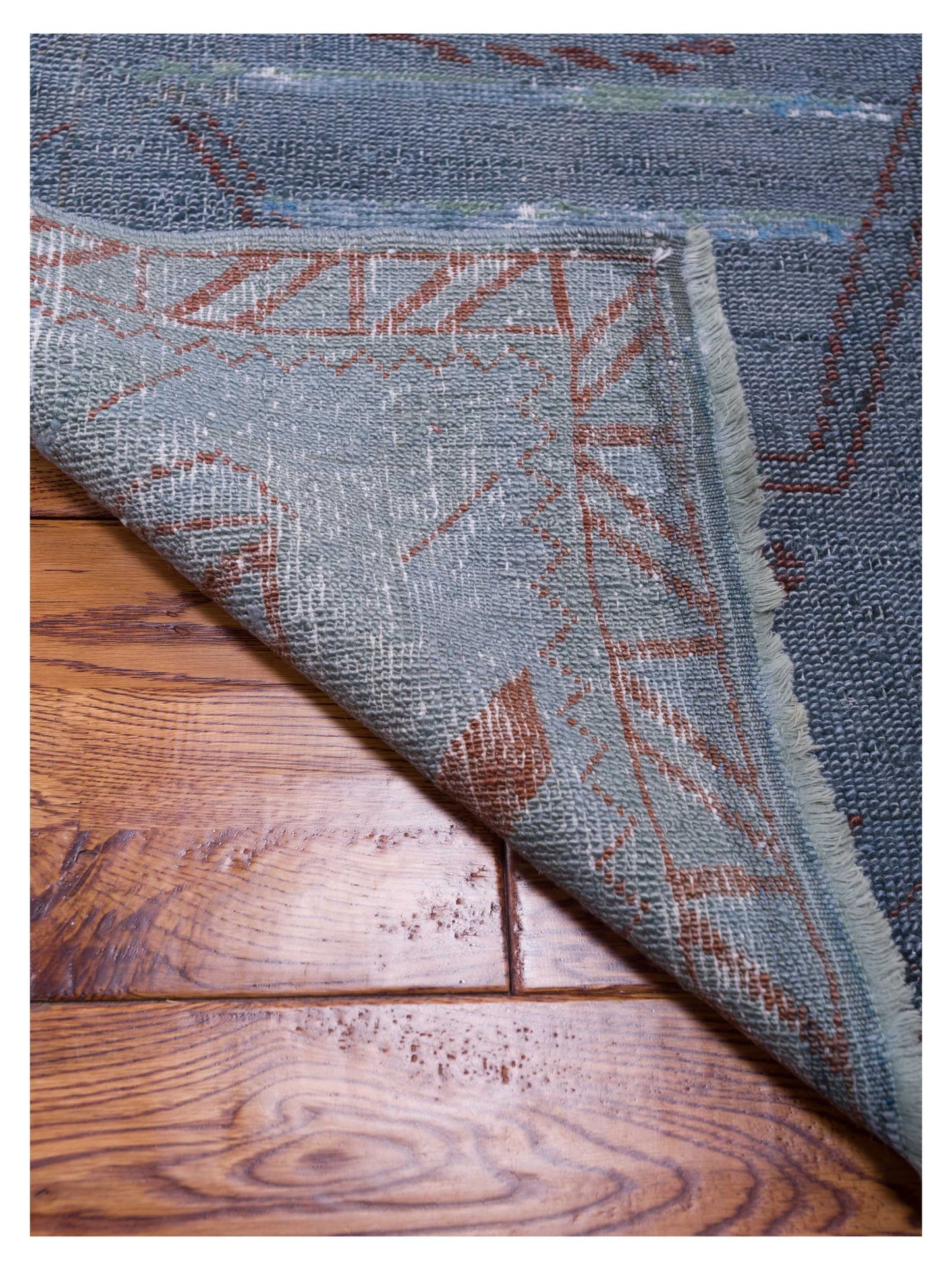 Vintage 72318 Blue 4x5.10 Hand Knotted Rug