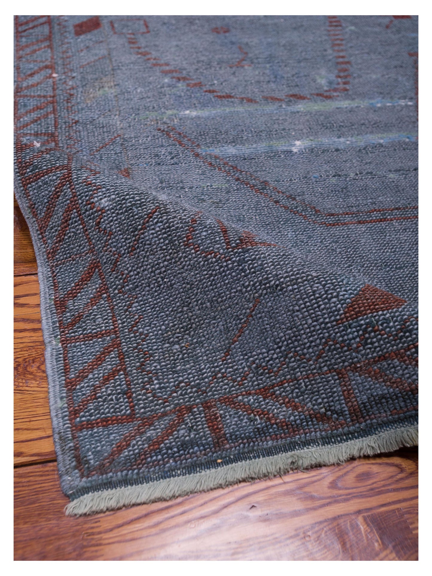 Vintage 72318 Blue 4x5.10 Hand Knotted Rug