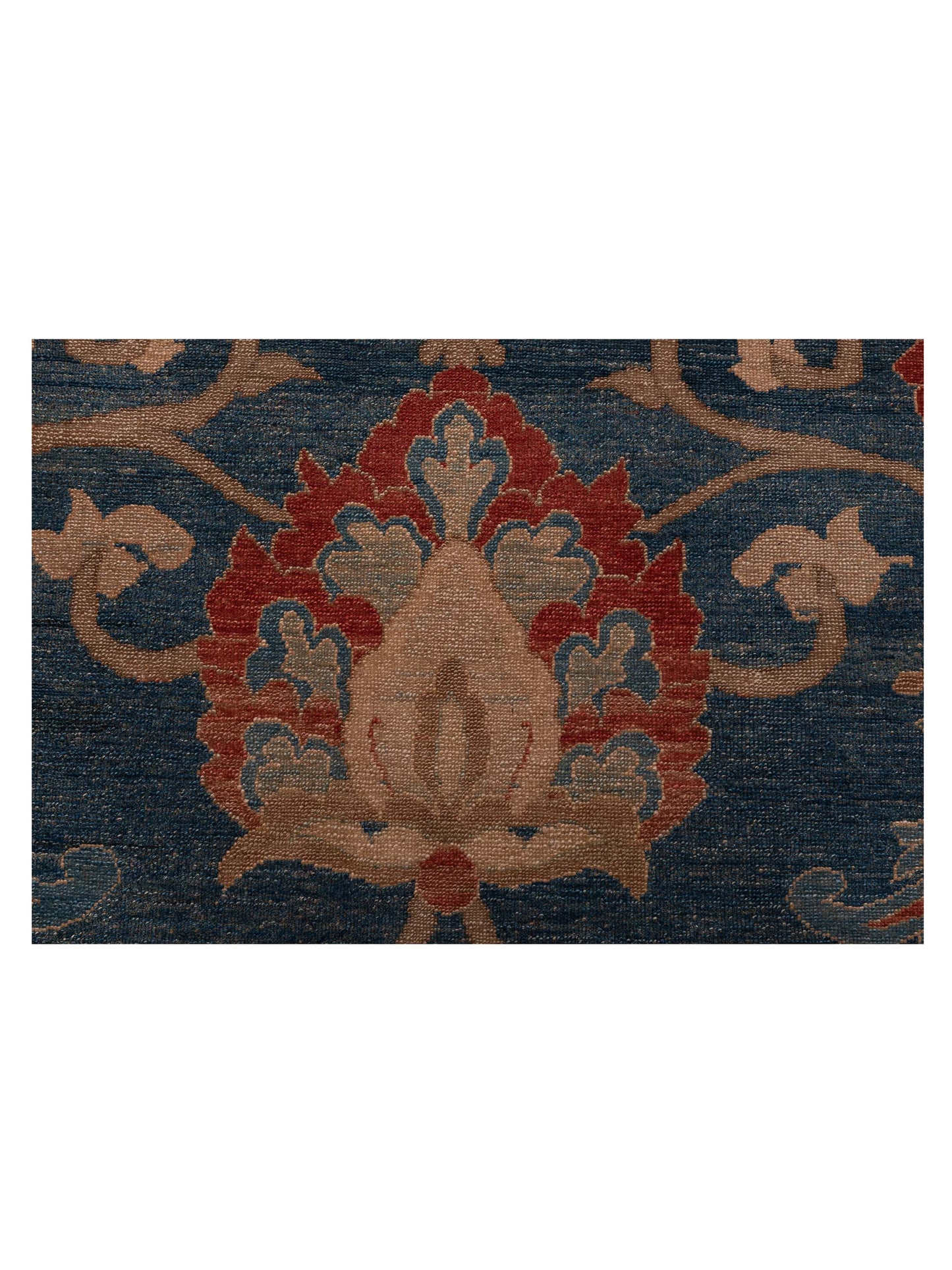 Turkish Elvan 73594 Blue Red 12.3x17.4 Hand Knotted Rug
