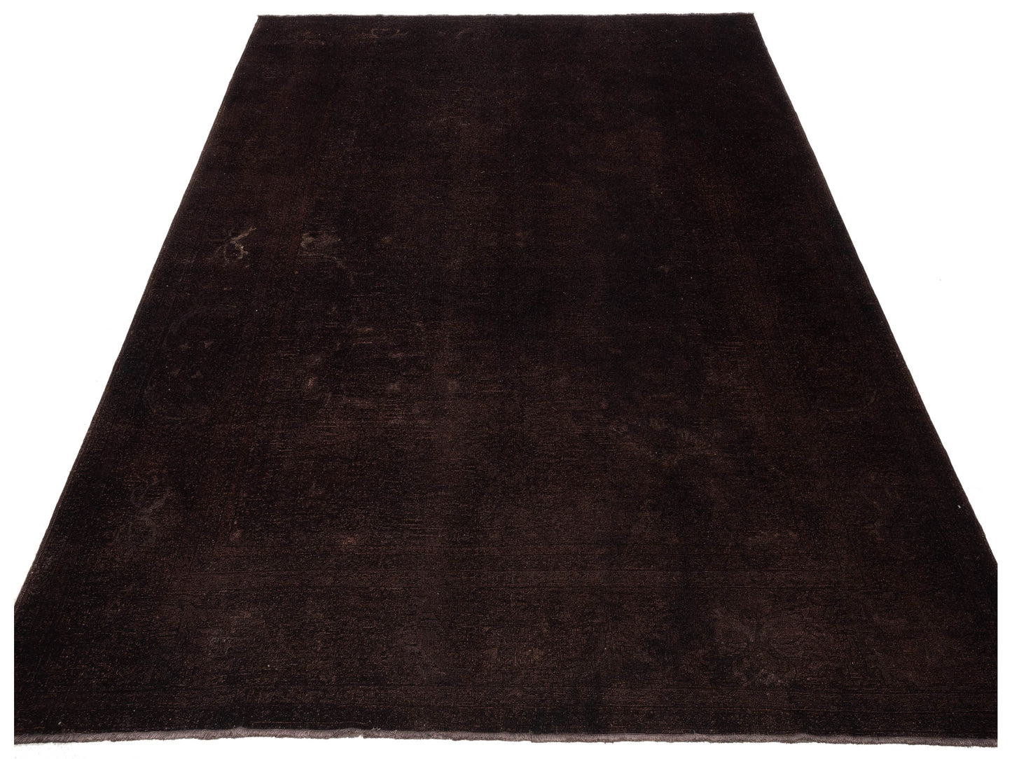 Vintage 73639 Dark Brown 10.5x12.6 Hand Knotted Rug