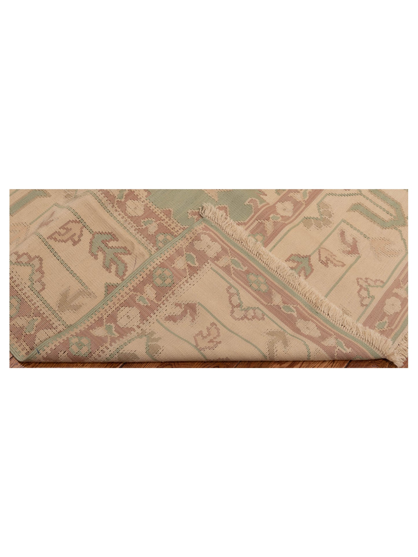 Transilvanian Kilim 73781 Green Ivory 10.2x14 Hand Woven Rug