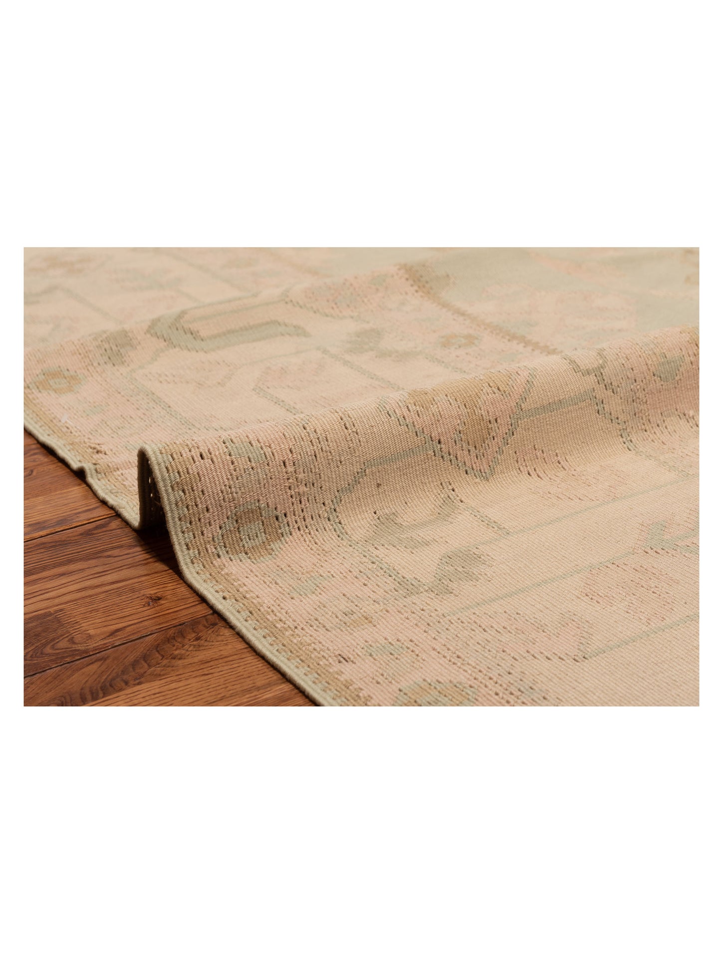 Transilvanian Kilim 73791 Light Green Cream 10.2x13.11 Hand Woven Rug