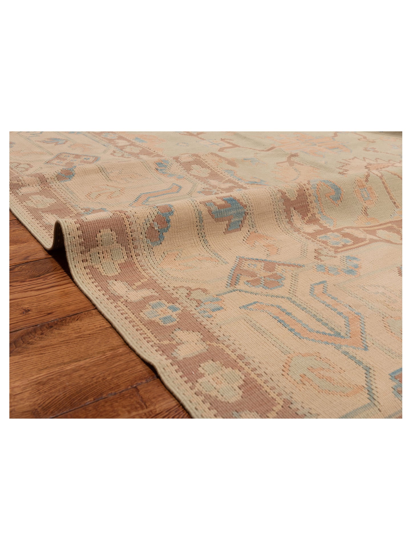 Transilvanian Kilim 73797 Green Beige 11.4x15.6 Hand Woven Rug