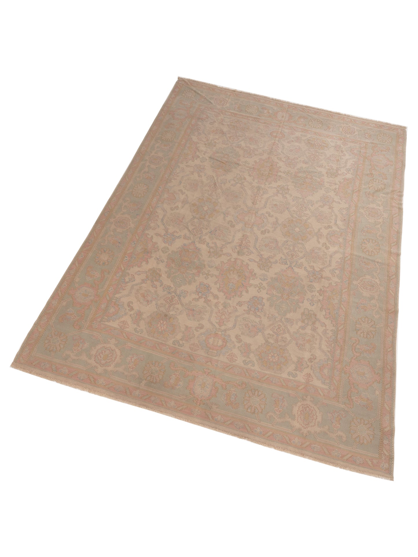 Transilvanian Kilim 73801 Beige Silver 9.1x12.2 Hand Woven Rug