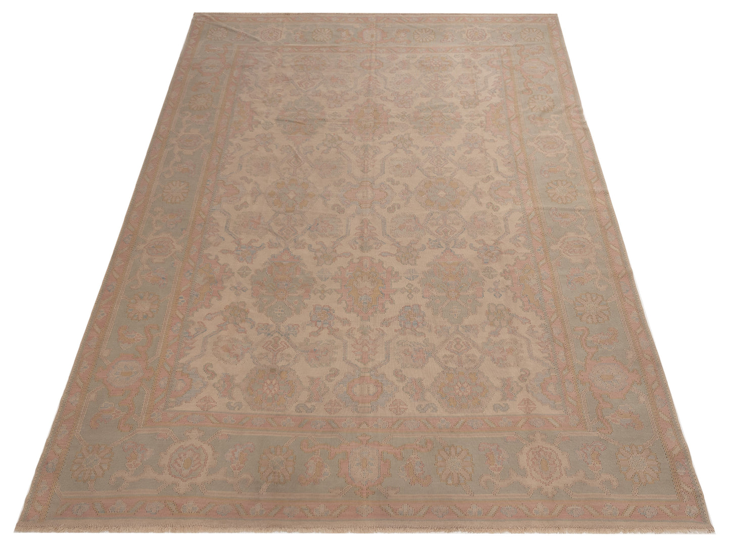 Transilvanian Kilim 73801 Beige Silver 9.1x12.2 Hand Woven Rug