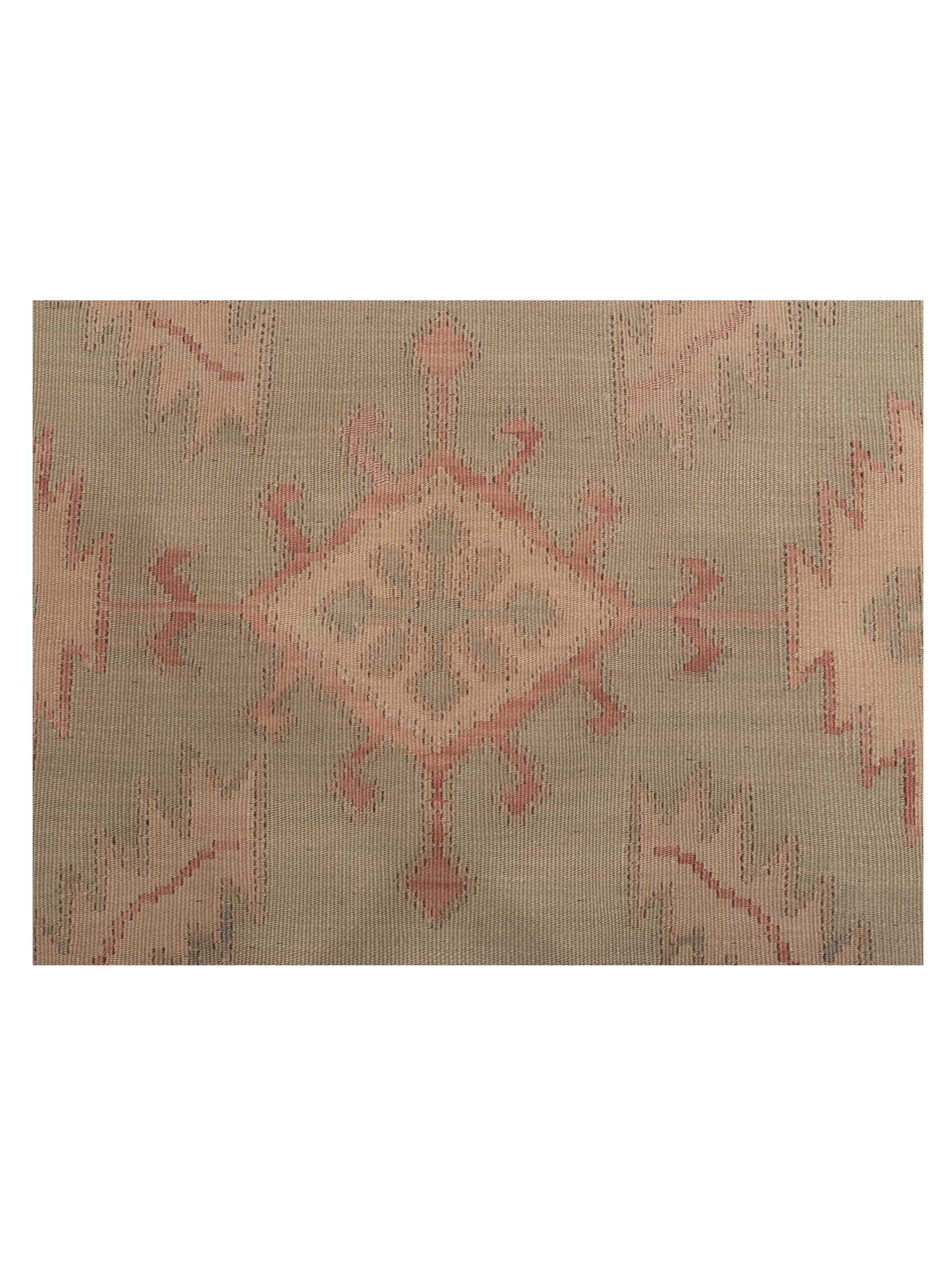 Transilvanian Kilim 73811 Green Ivory 10.2x14 Hand Woven Rug