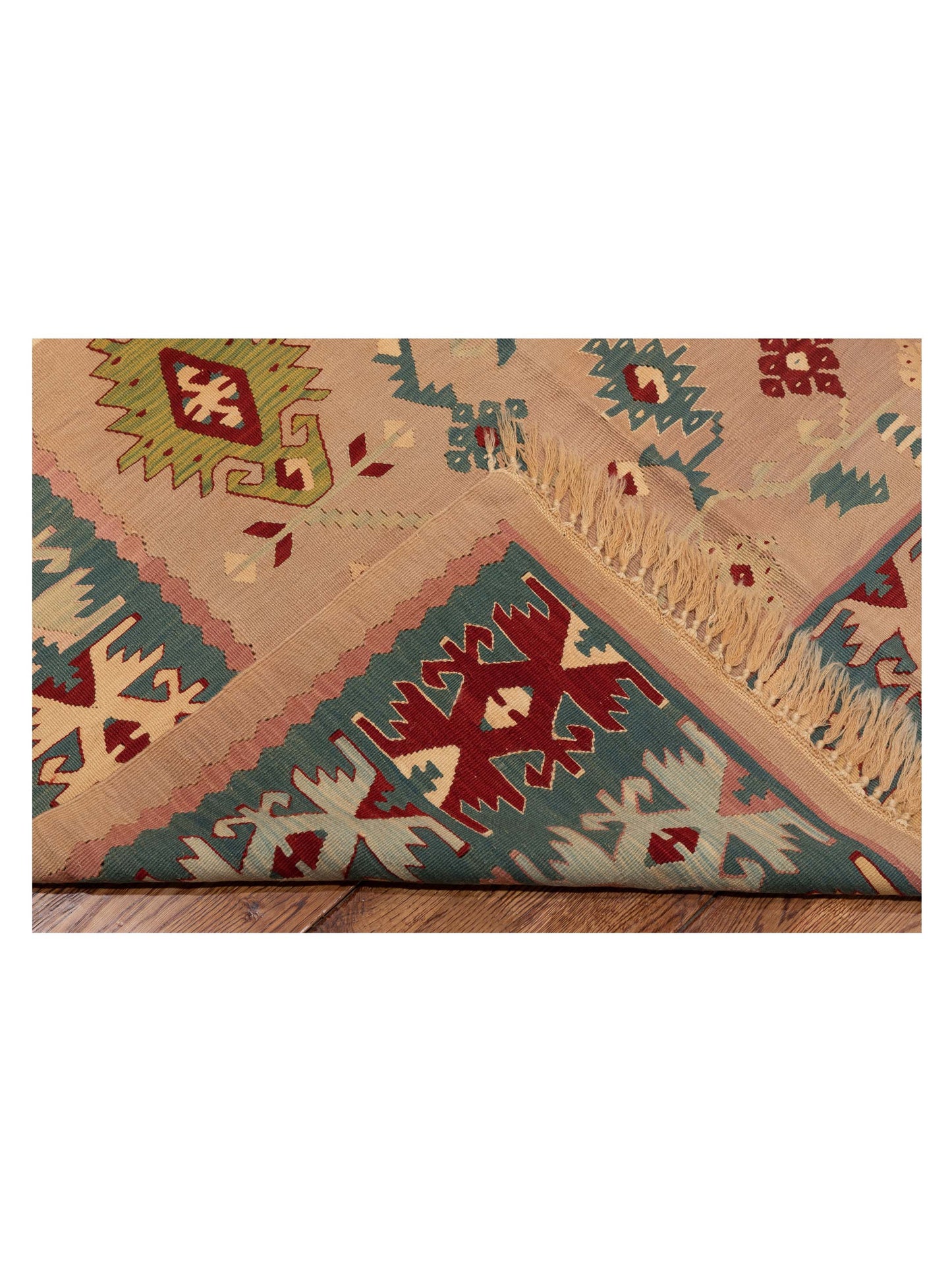 Transilvanian Kilim 73825 Pink Green 9.1x12.3 Hand Woven Rug