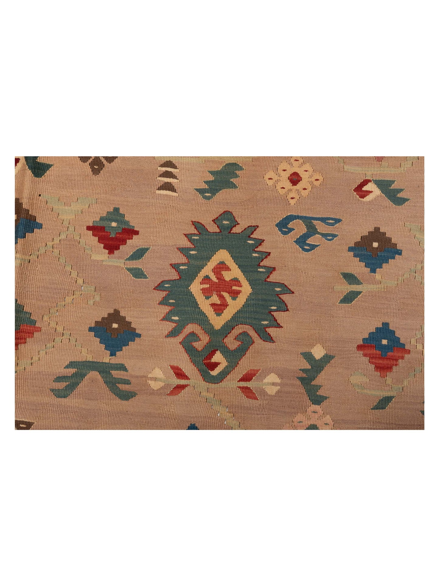 Transilvanian Kilim 73825 Pink Green 9.1x12.3 Hand Woven Rug