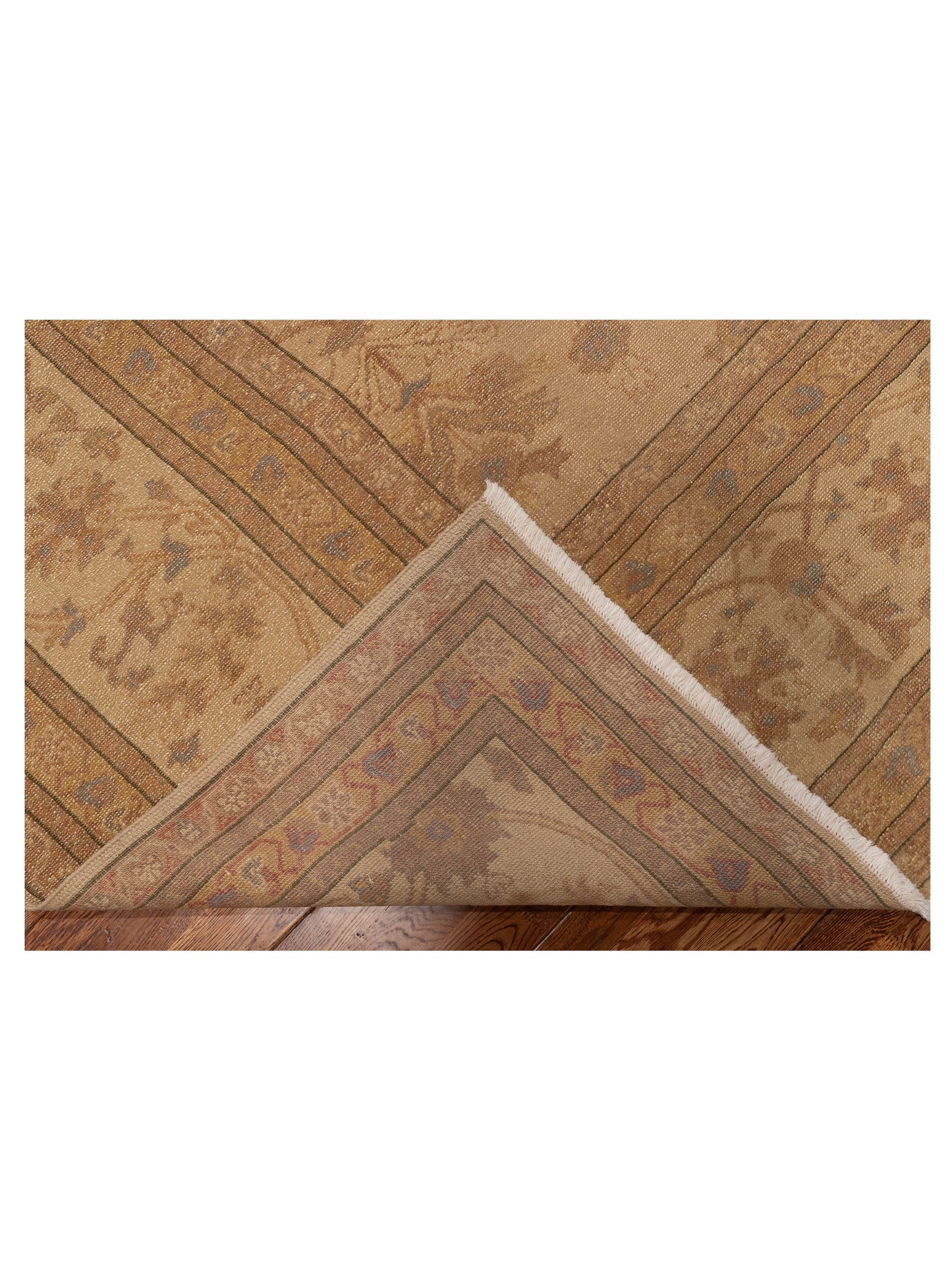 Turkish Elvan 73887 Beige Beige 14.2x20.3 Hand Knotted Rug