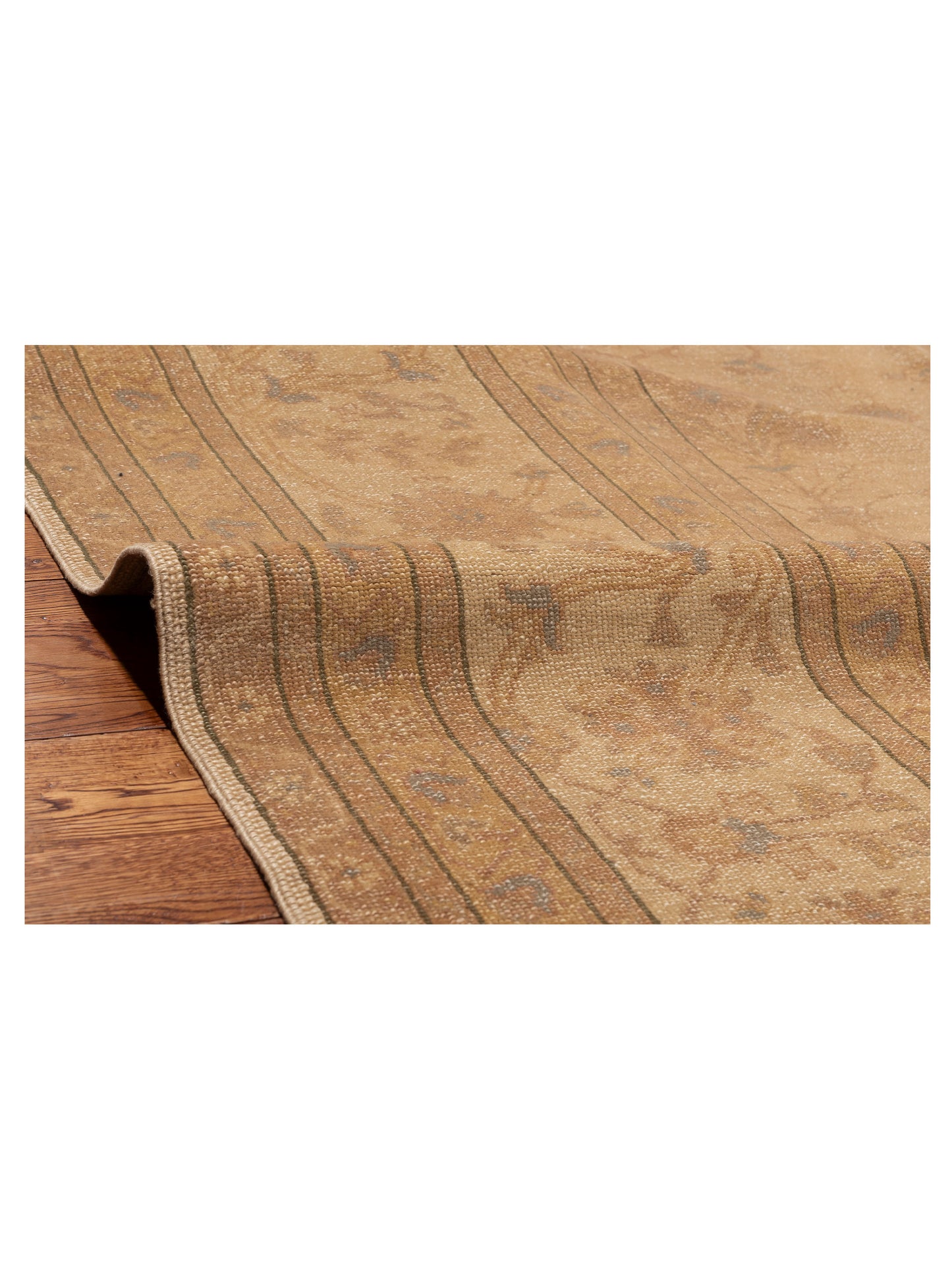 Turkish Elvan 73887 Beige Beige 14.2x20.3 Hand Knotted Rug