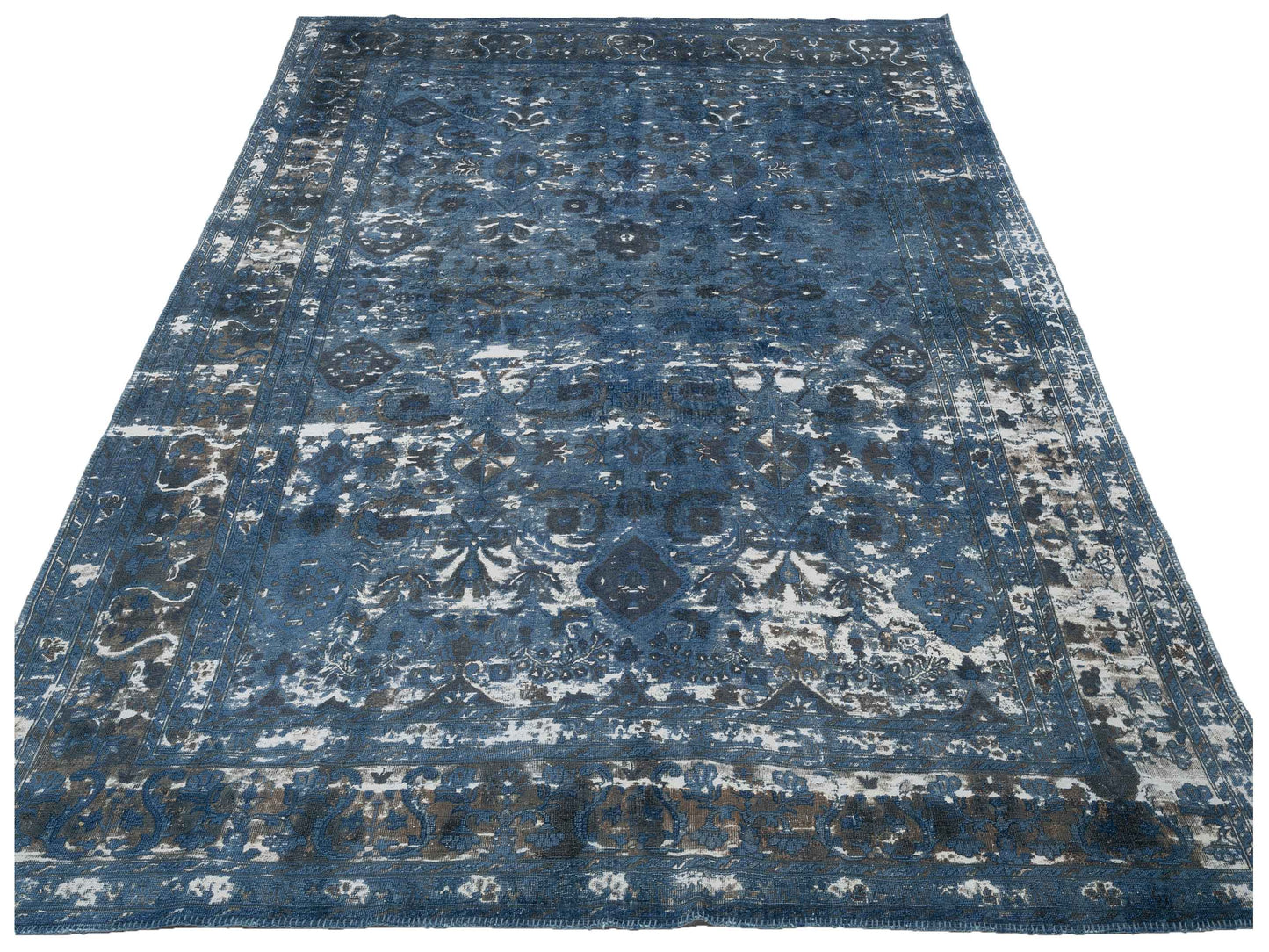 Vintage 73898 Dark Blue 9.9x12.10 Hand Knotted Rug
