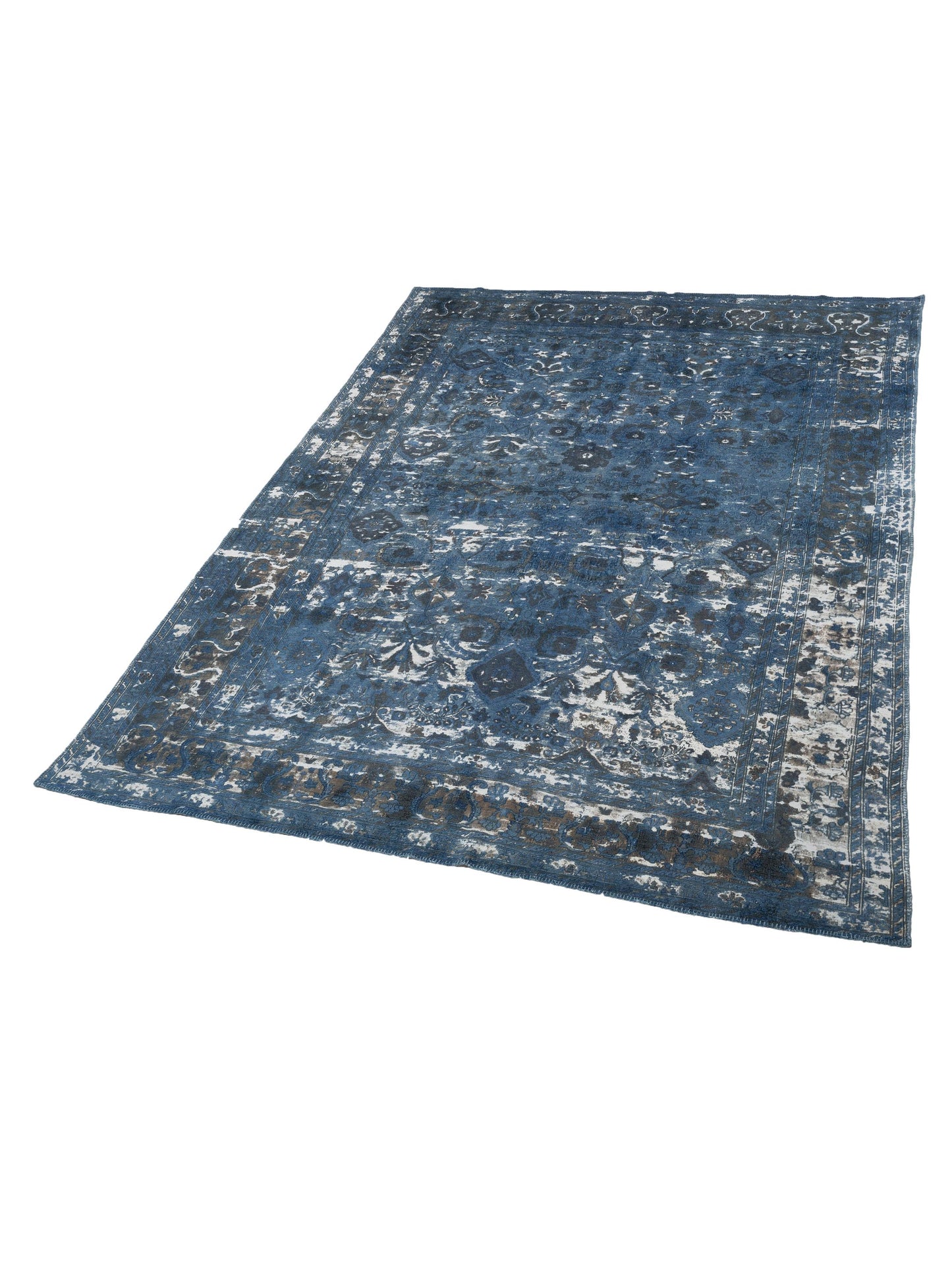 Vintage 73898 Dark Blue 9.9x12.10 Hand Knotted Rug