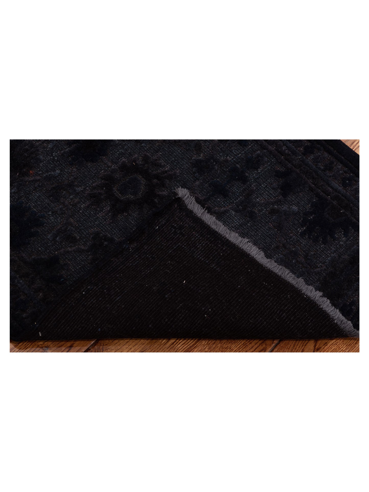 Vintage 73926 Black 2.2x7.10 Hand Knotted Rug