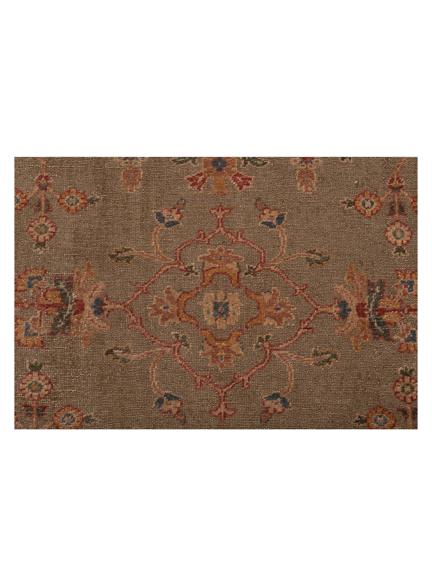 Turkish Elvan 73996 Green Pink 12x17.5 Hand Knotted Rug
