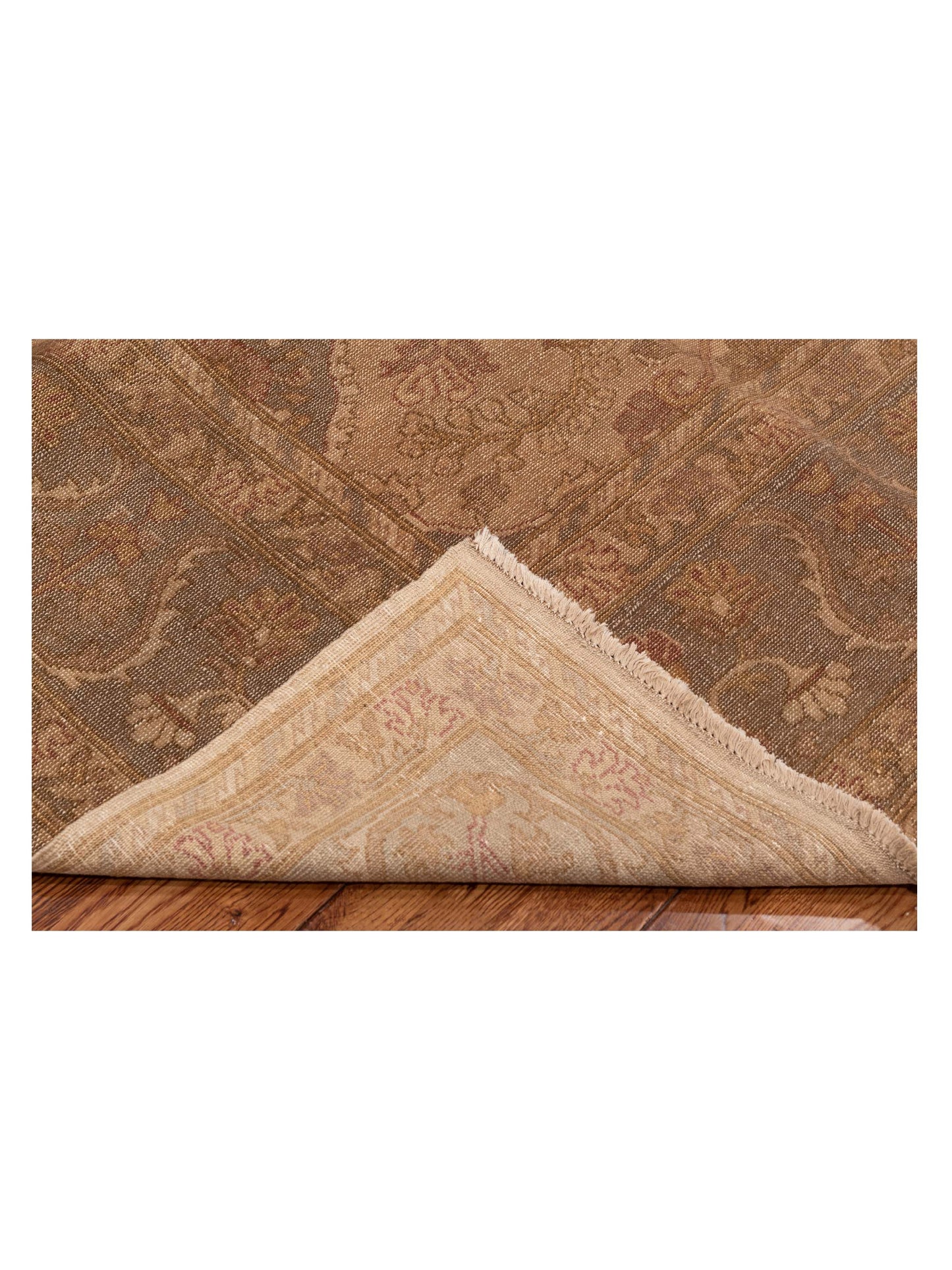 Turkish Elvan 74497 Beige Gray 9.3x11.9 Hand Knotted Rug