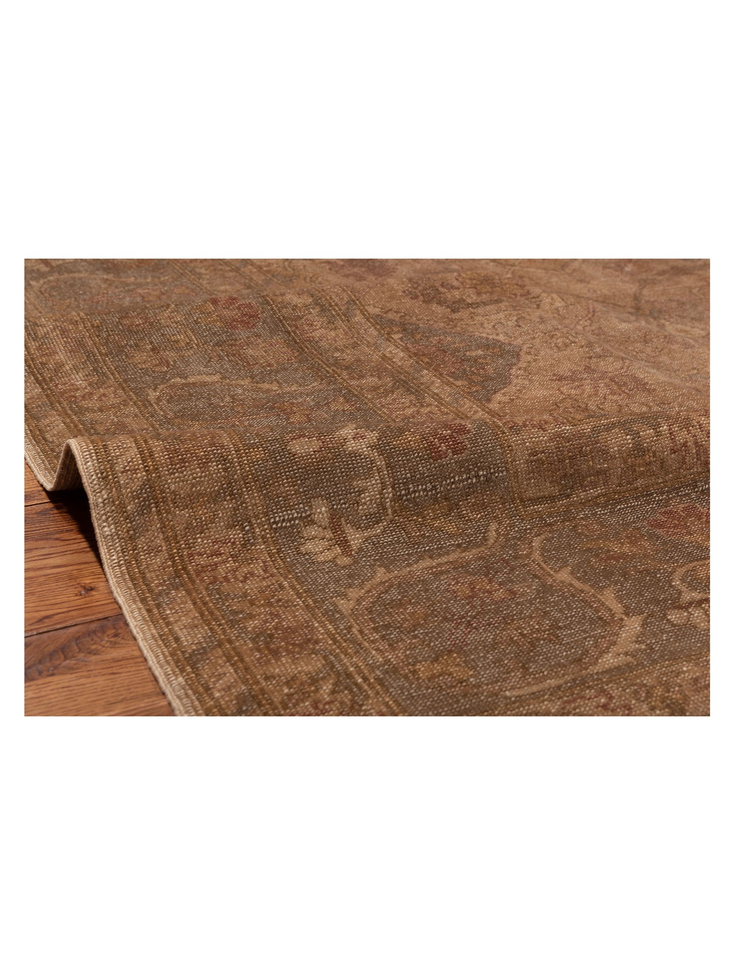 Turkish Elvan 74497 Beige Gray 9.3x11.9 Hand Knotted Rug