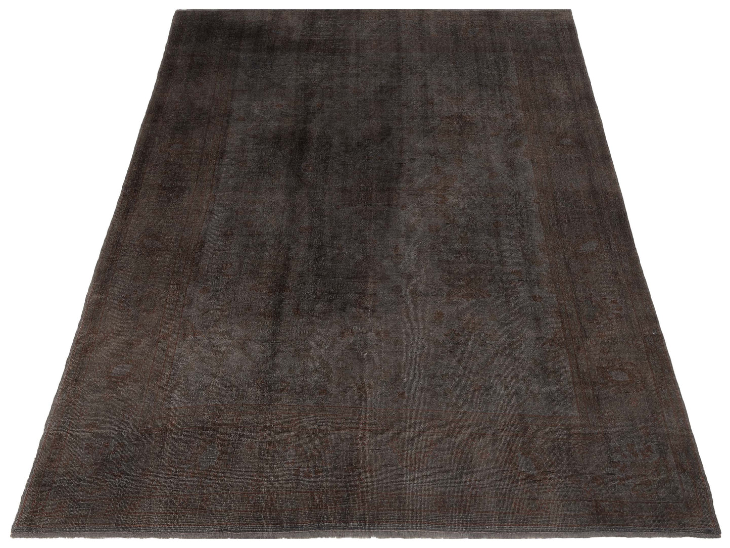Vintage 75027 Dark Gray 9.1x11.4 Hand Knotted Rug