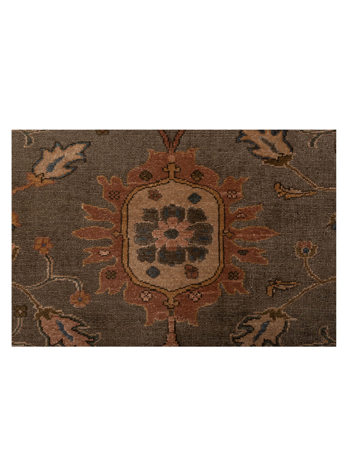 Turkish Elvan 75299 Sage Green Copper 11.5x15.2 Hand Knotted Rug